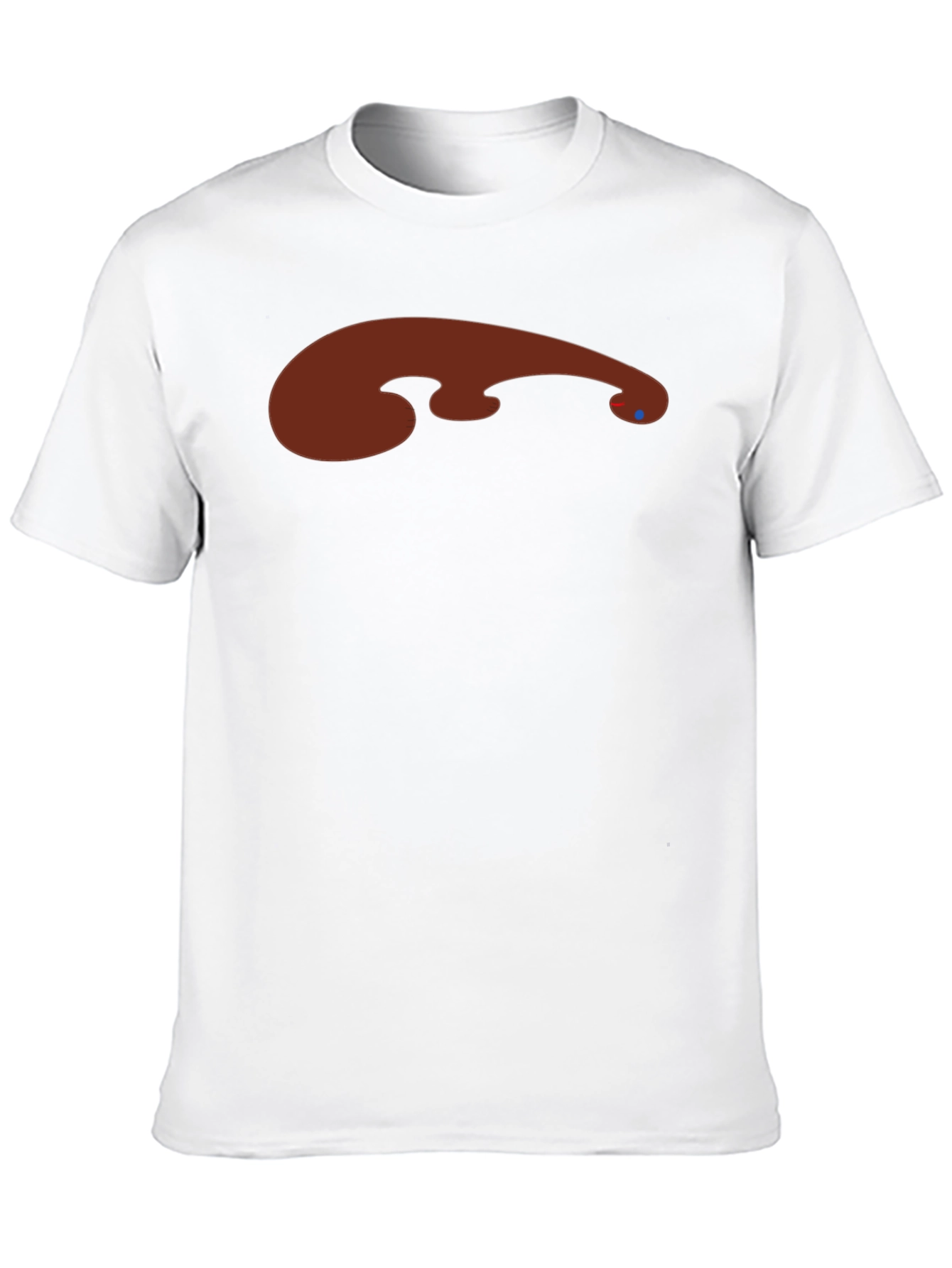 Abstract Brown Graphic Print Black Tee
