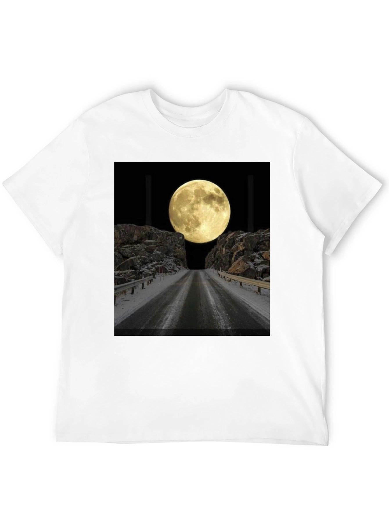 Moonlit Road Graphic T-Shirt - Night Adventure Tee