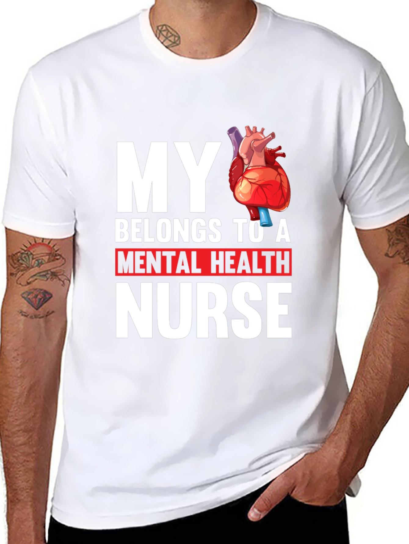 Mental Health Nurse Heart T-Shirt