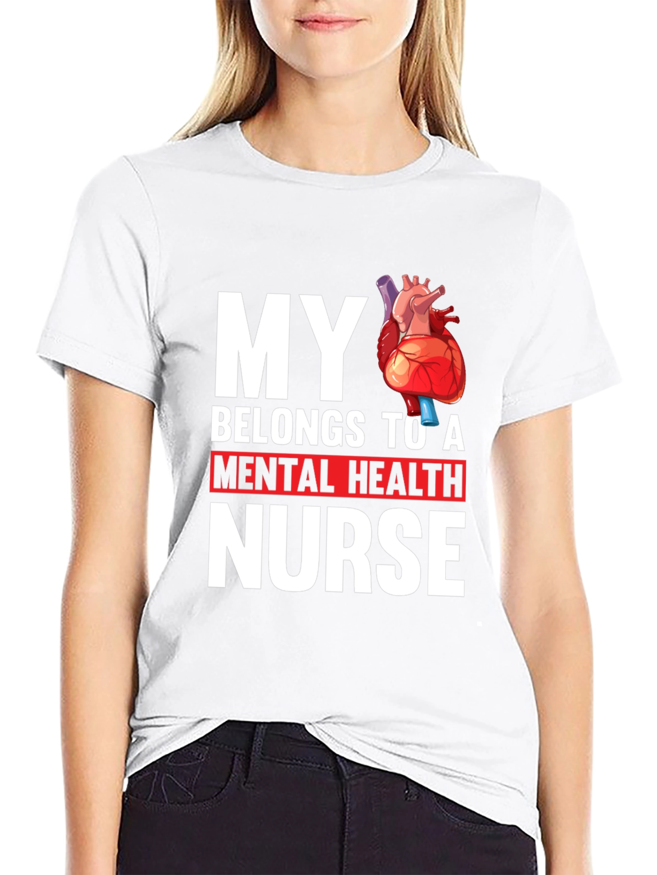 Mental Health Nurse Heart T-Shirt