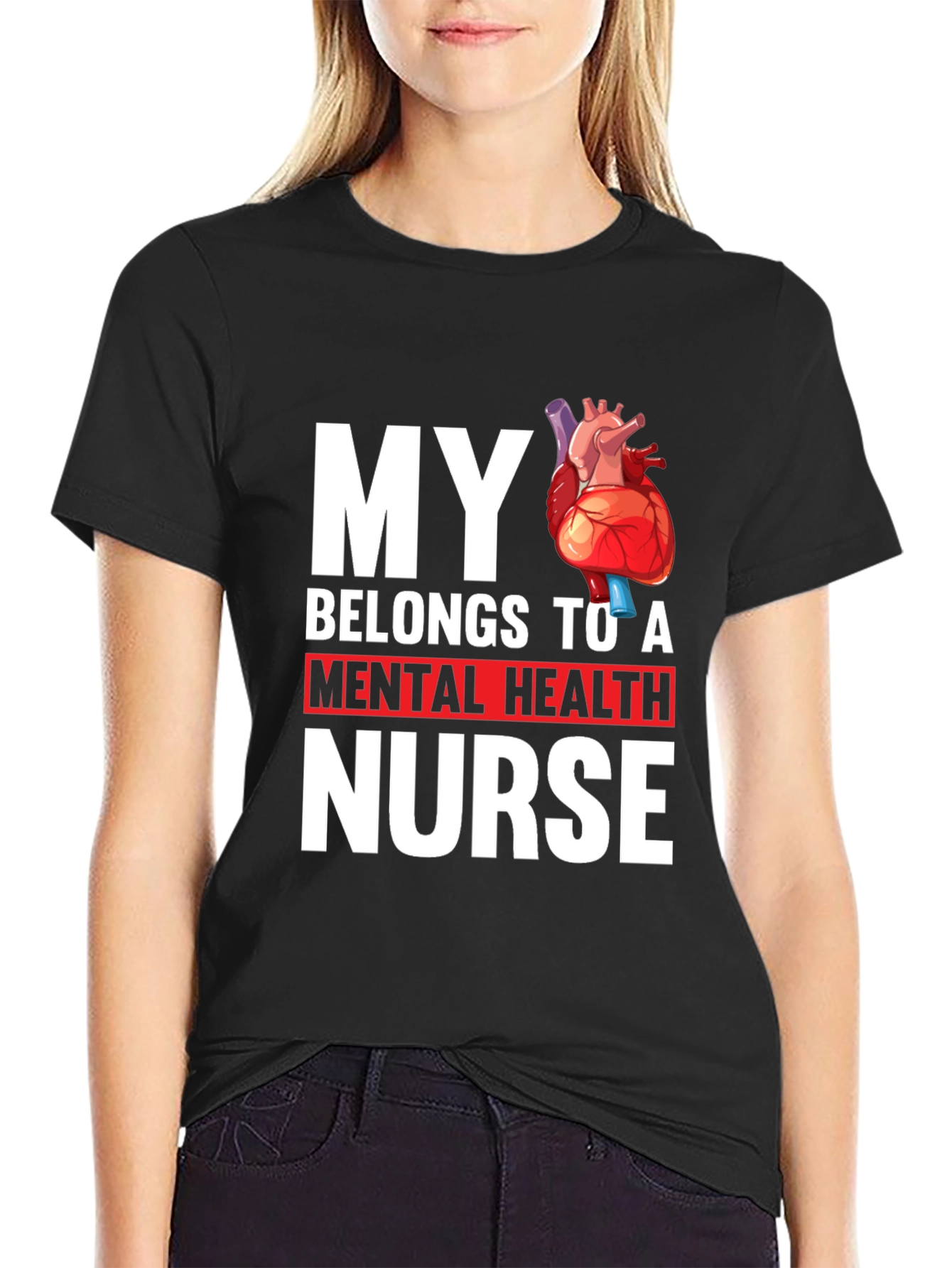Mental Health Nurse Heart T-Shirt