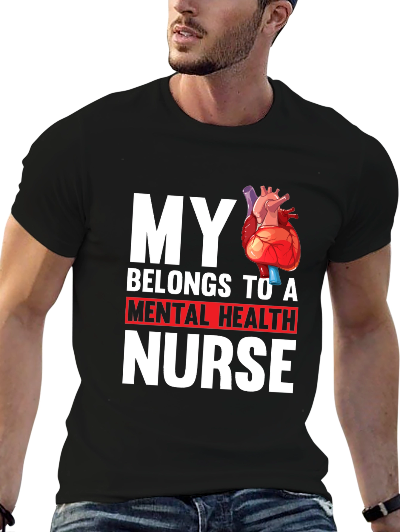 Mental Health Nurse Heart T-Shirt