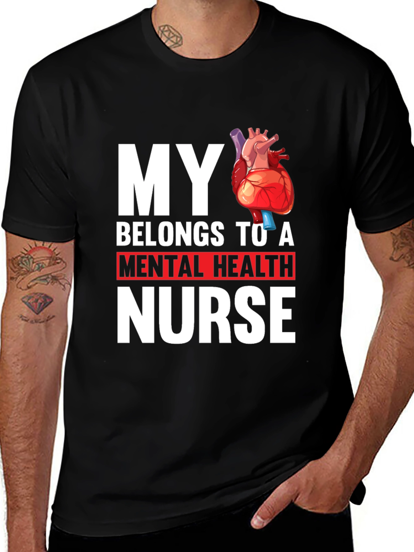 Mental Health Nurse Heart T-Shirt