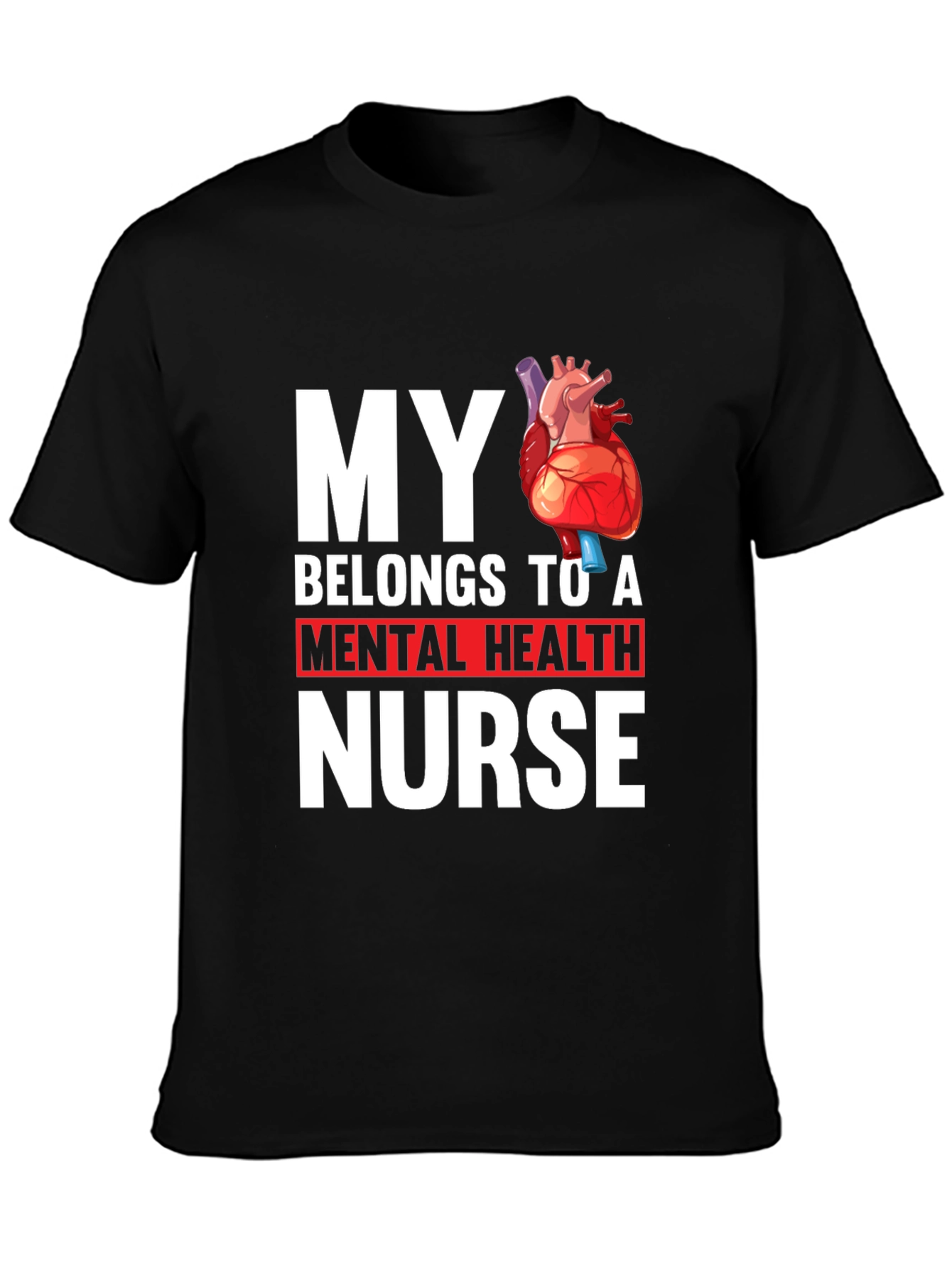 Mental Health Nurse Heart T-Shirt