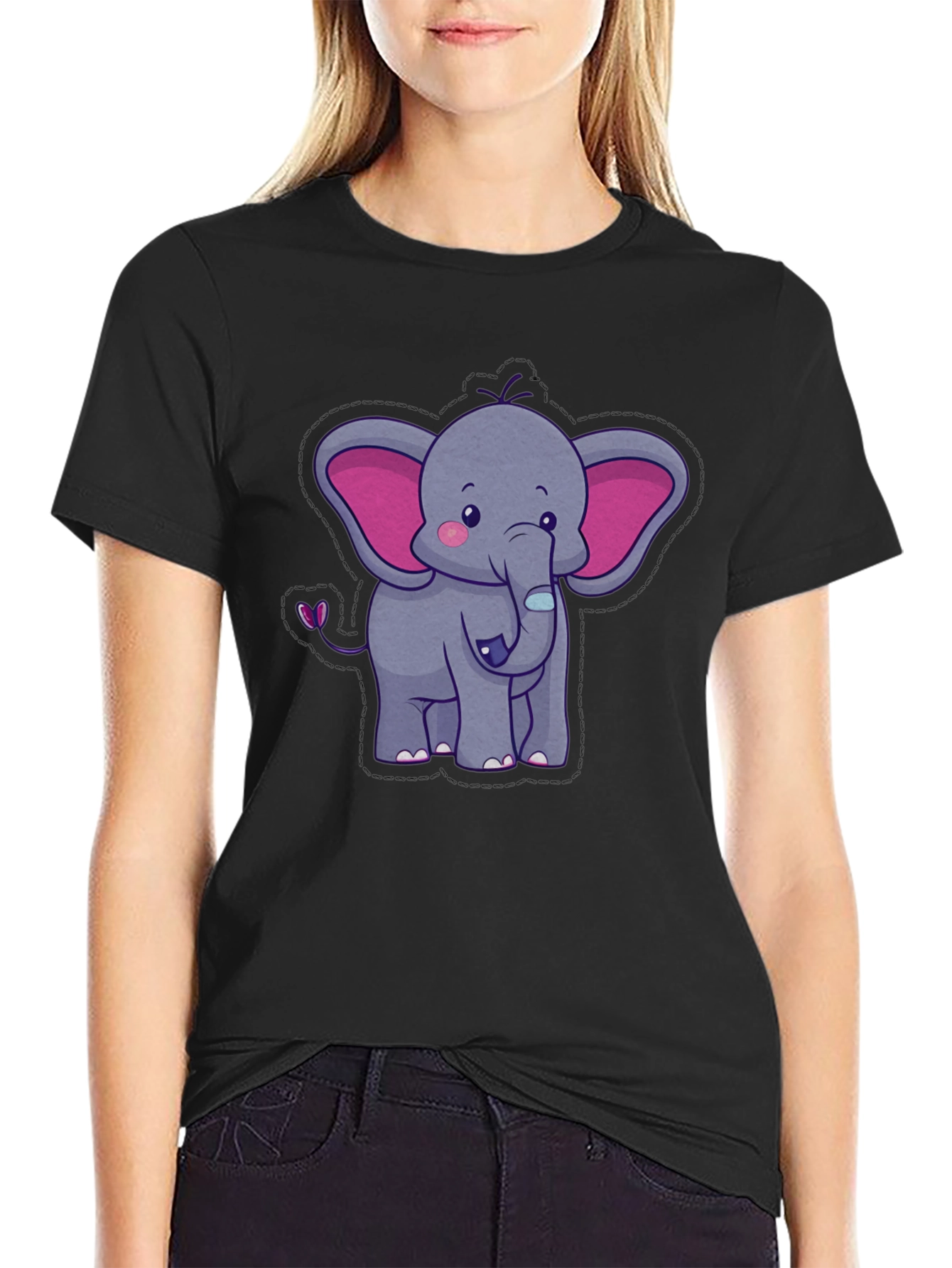 Cute Elephant Graphic Tee - Soft Cotton Blend