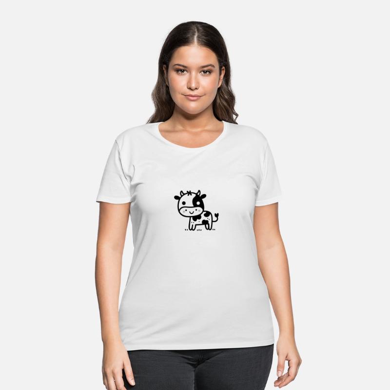 Friendly Stick Figure Cow - Black & White