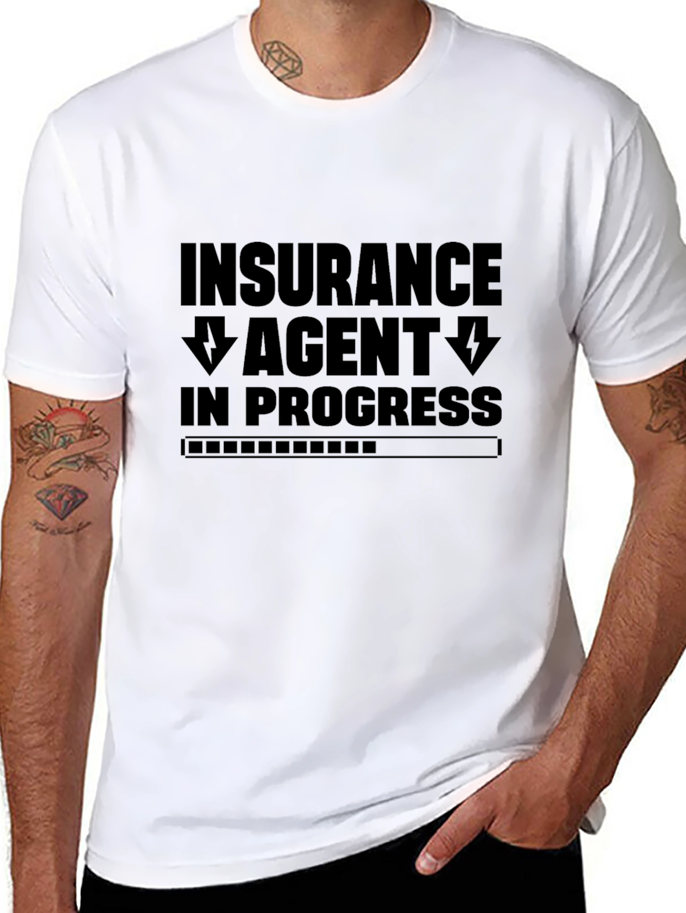 Insurance Agent in Progress Black T-Shirt