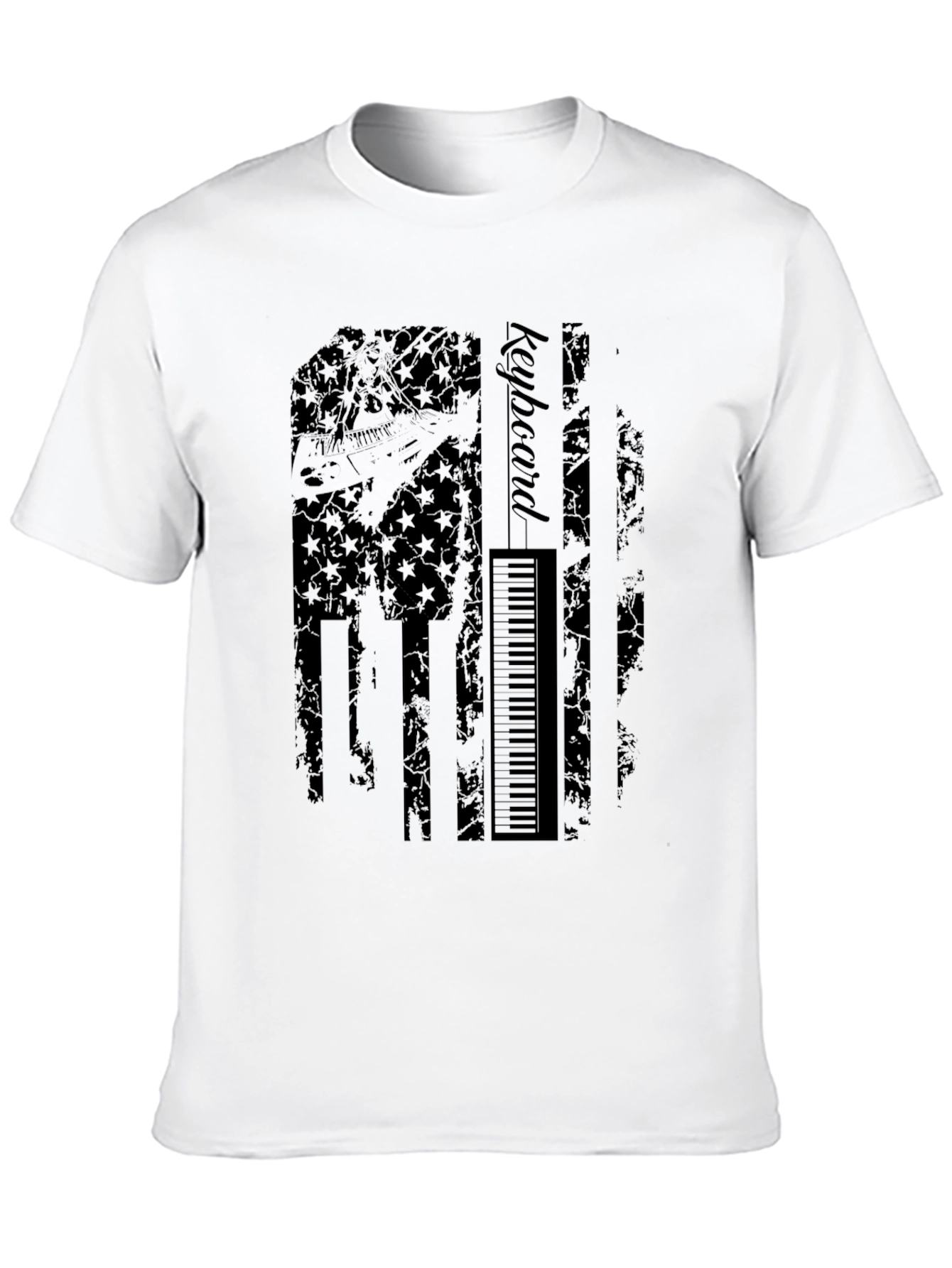 Keyboard American Flag Graphic T-Shirt
