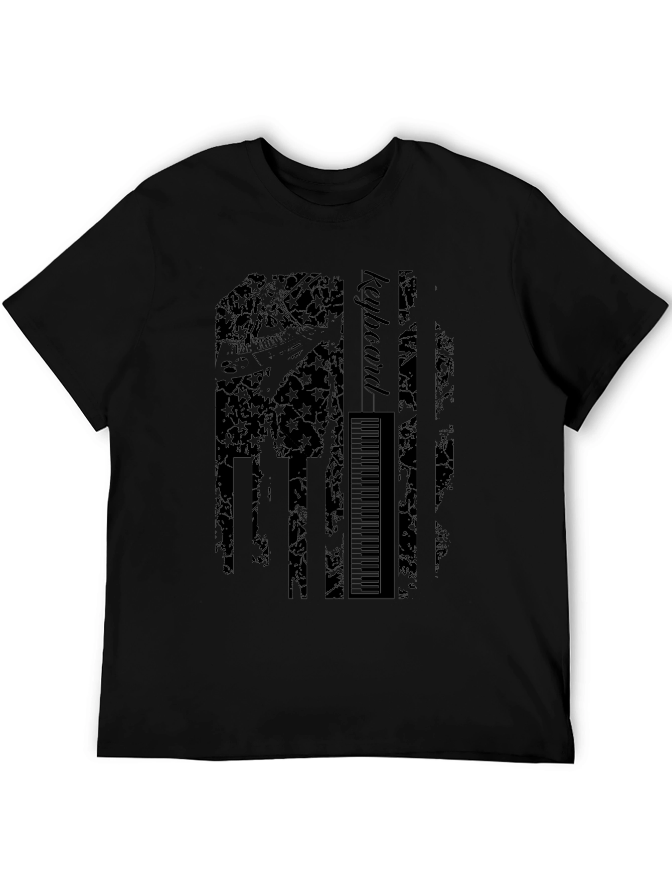 Keyboard American Flag Graphic T-Shirt