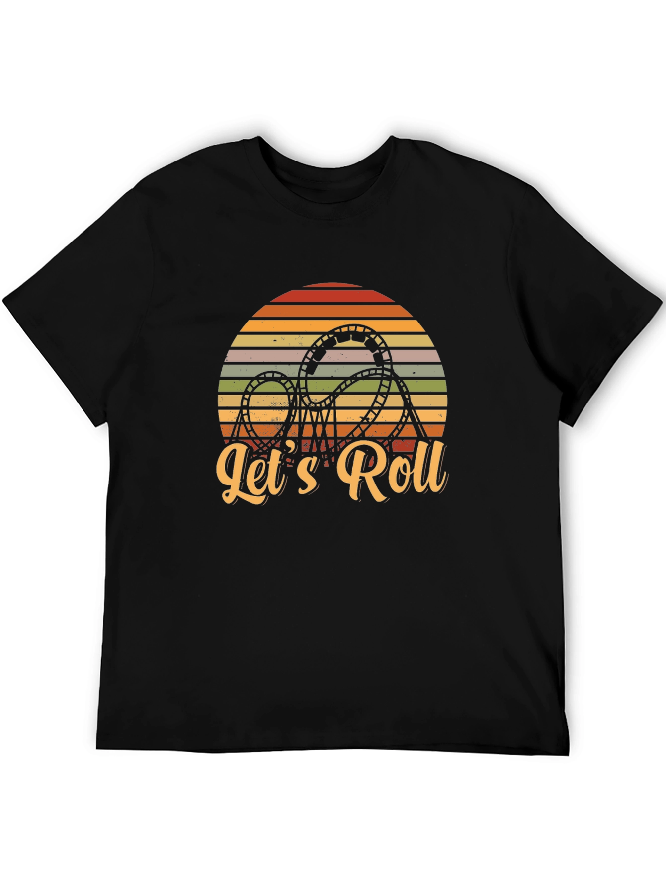 Lets Roll Rollercoaster Retro Graphic Tee