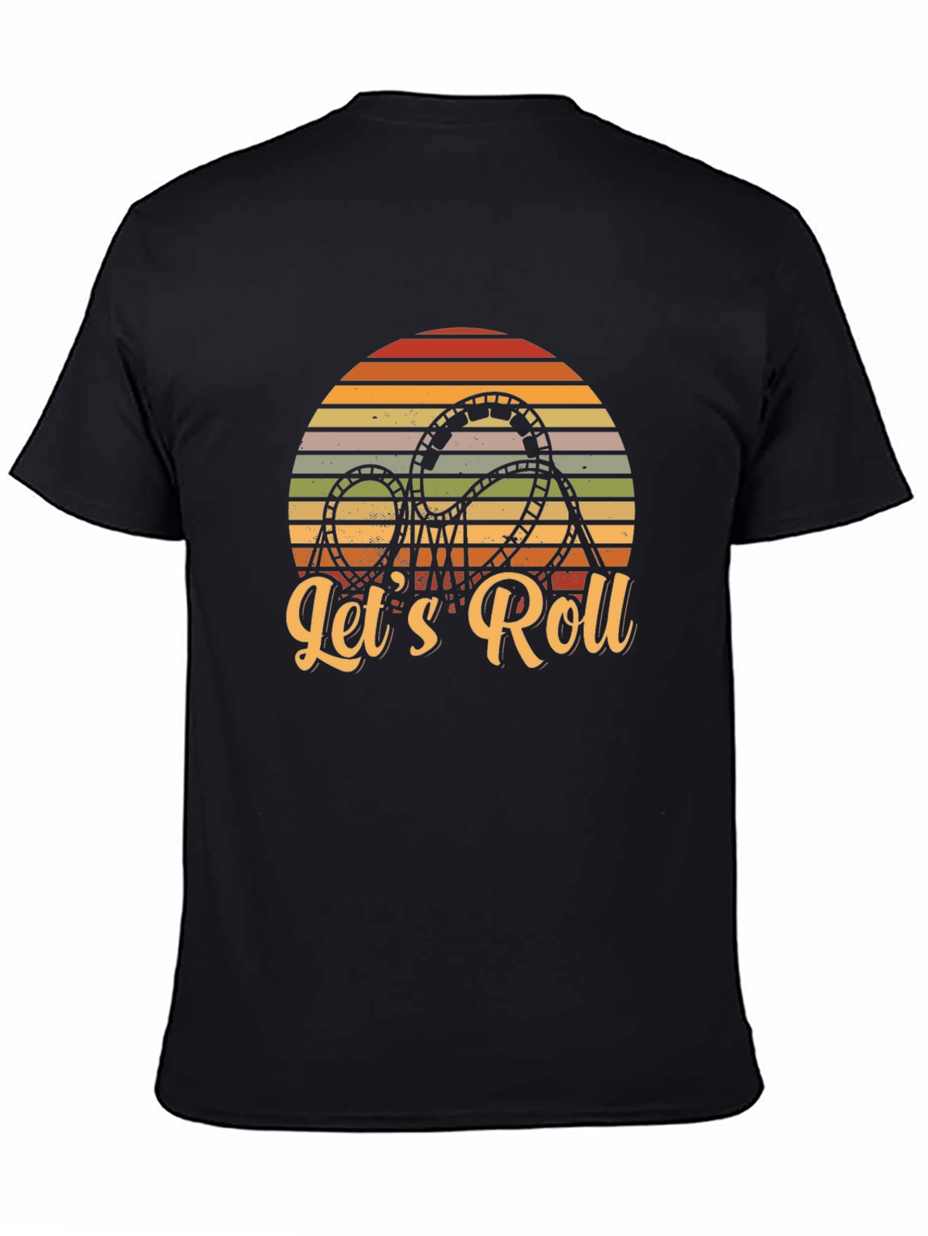 Lets Roll Rollercoaster Retro Graphic Tee