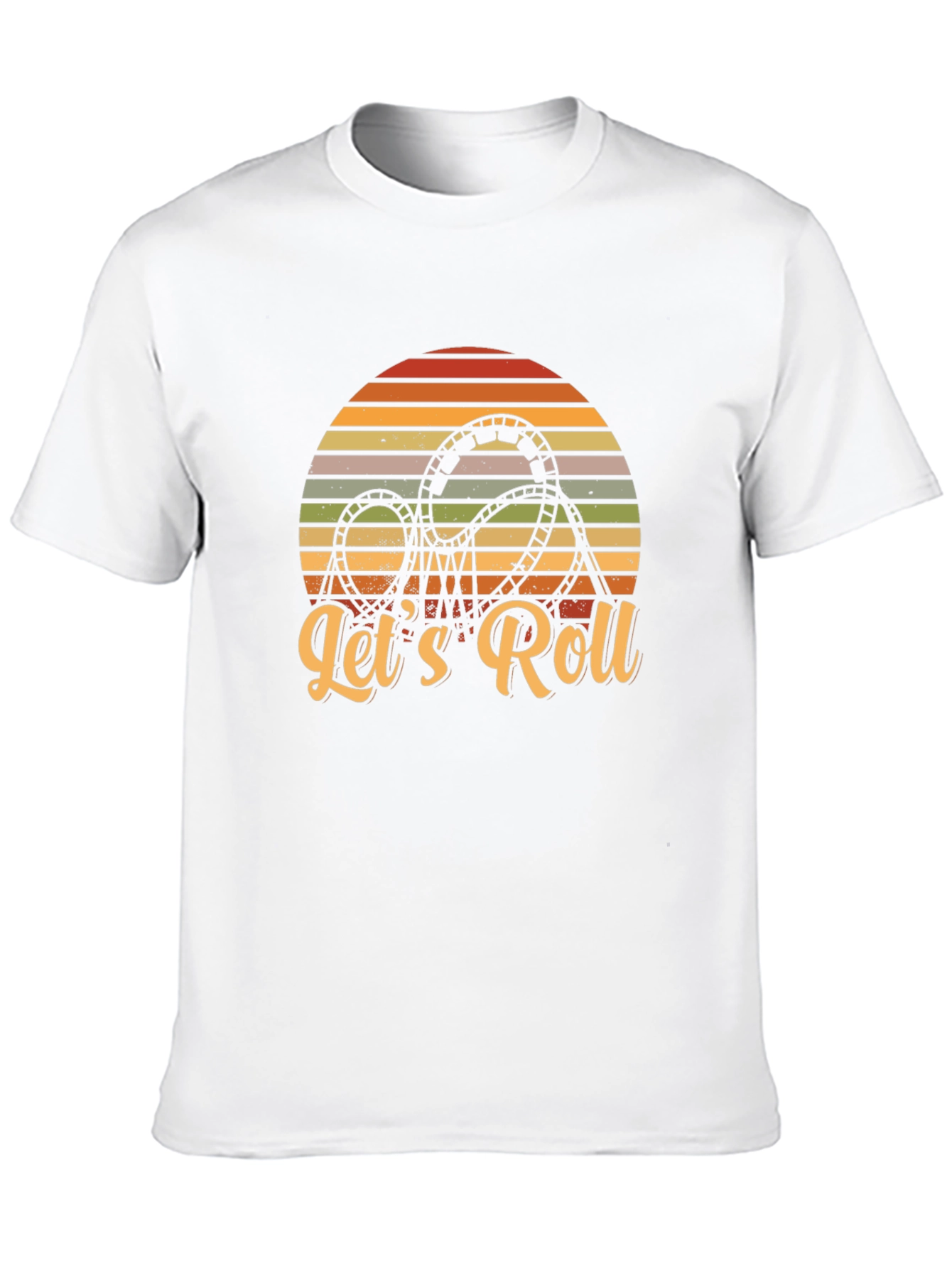 Lets Roll Rollercoaster Retro Graphic Tee