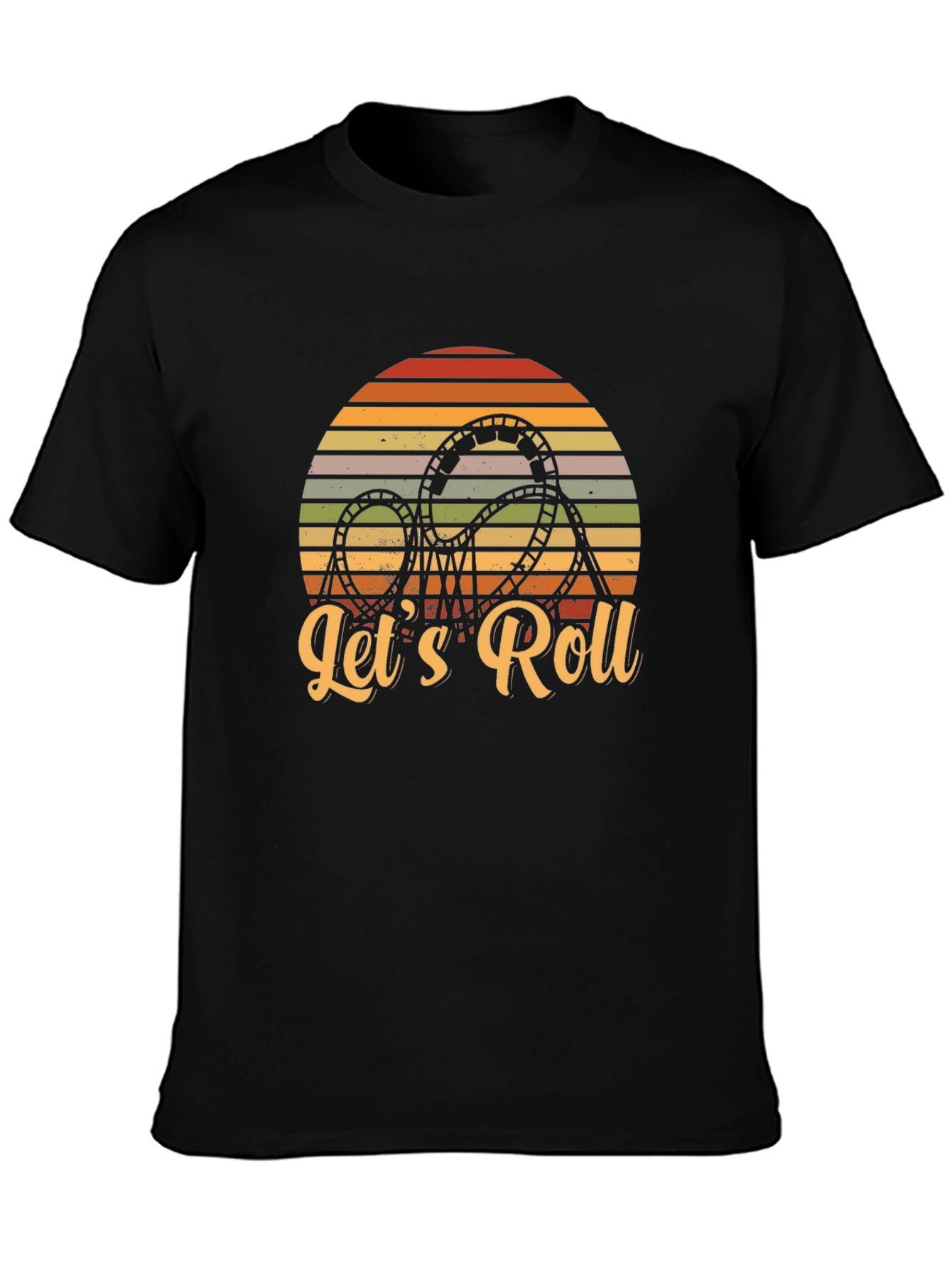 Lets Roll Rollercoaster Retro Graphic Tee