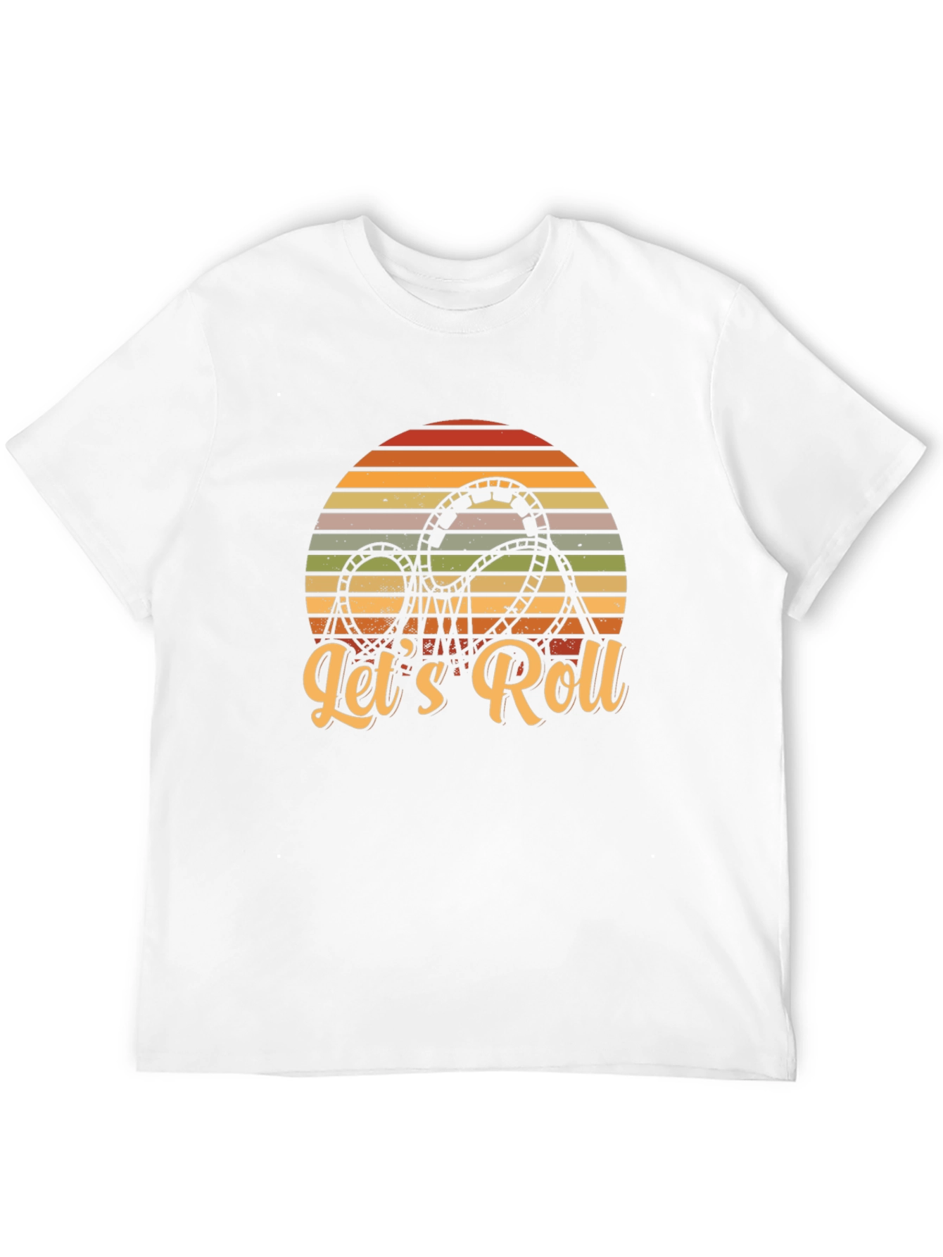 Lets Roll Rollercoaster Retro Graphic Tee