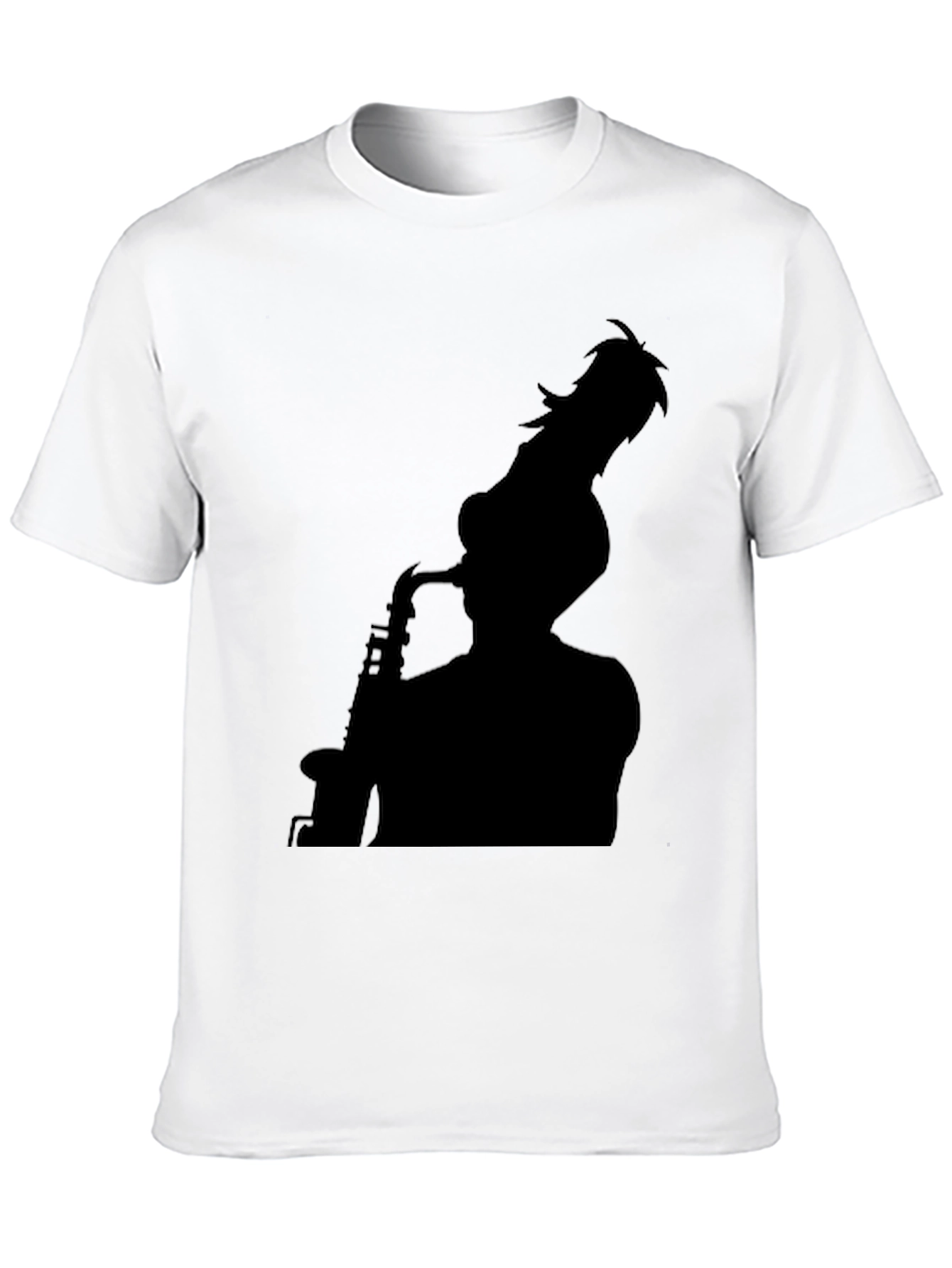 Saxophone Player Silhouette Graphic Tee - Black