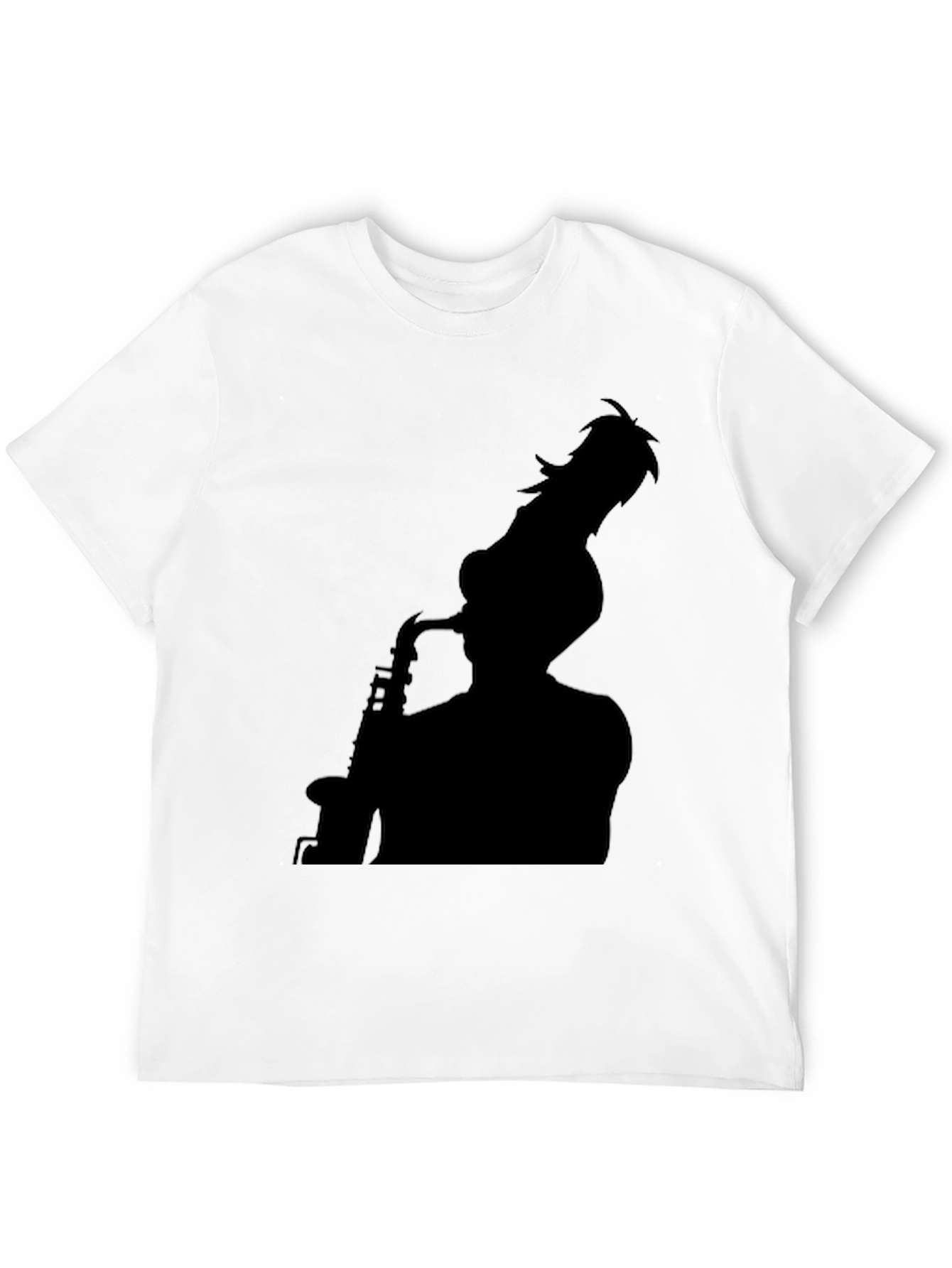 Saxophone Player Silhouette Graphic Tee - Black