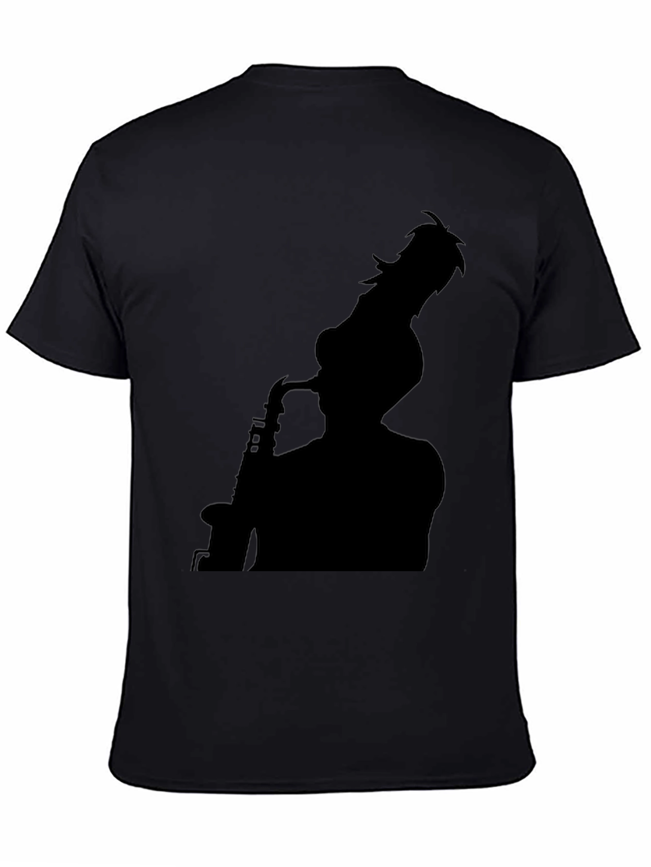 Saxophone Player Silhouette Graphic Tee - Black
