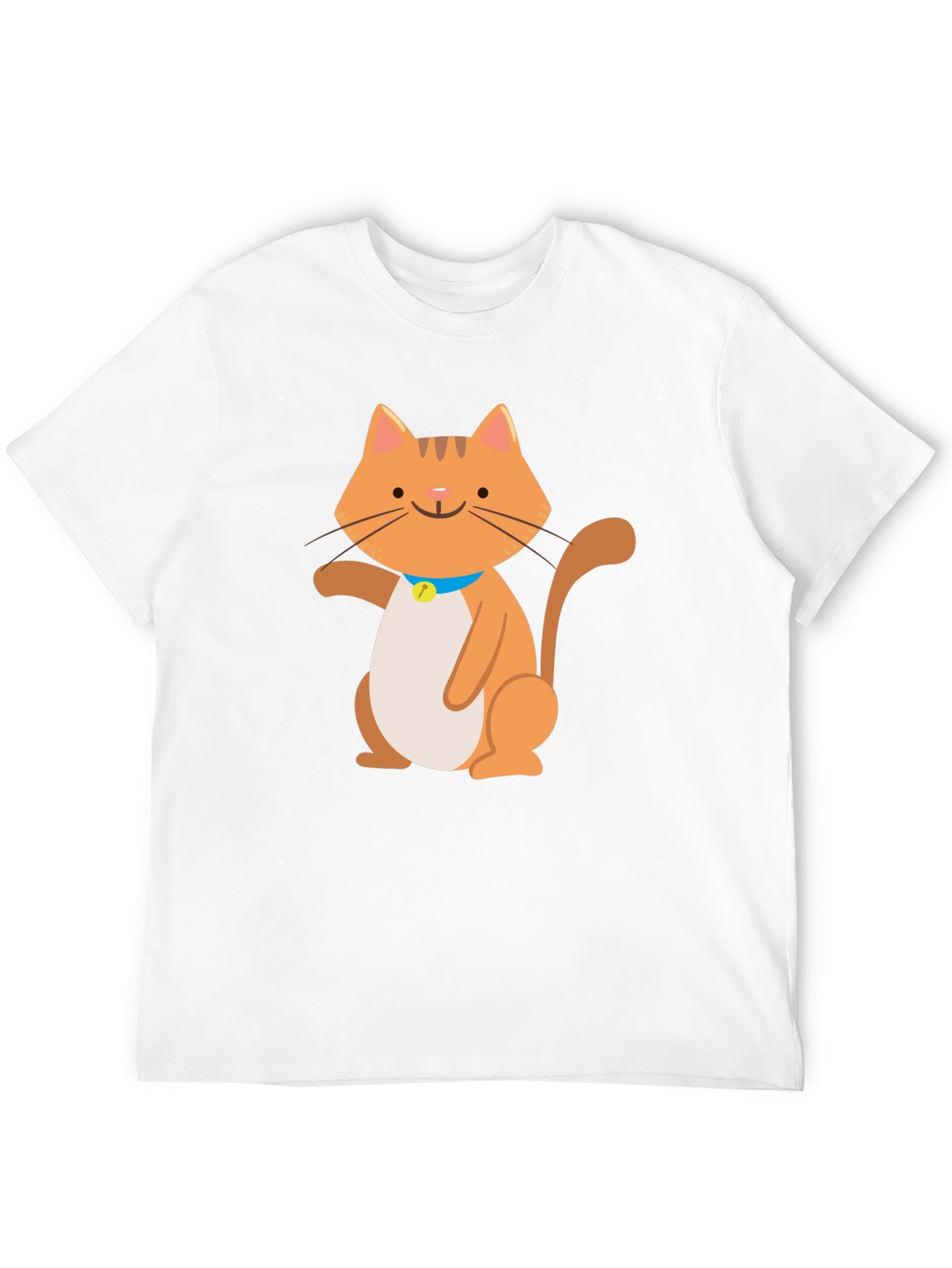 Cute Cartoon Cat Graphic Black T-Shirt