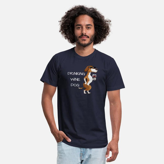 Funny Dogue De Bordeaux Drinking Wine Dog T-Shirt