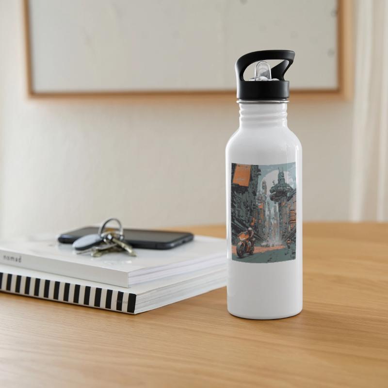 Futuristic Bike Run Through Neon City