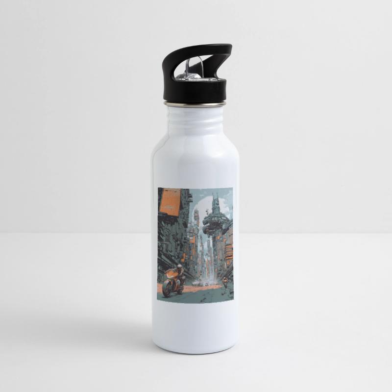 Futuristic Bike Run Through Neon City