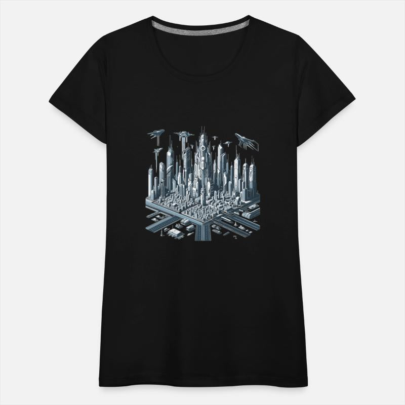 Futuristic city landscape in digital art