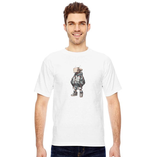 futuristic robot with a streetwear-inspired