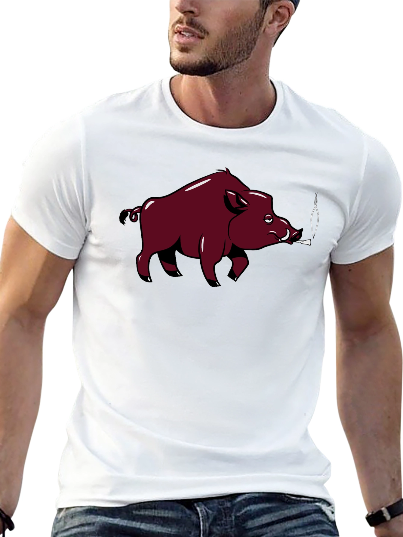 Smoking Hog Graphic Tee - Black