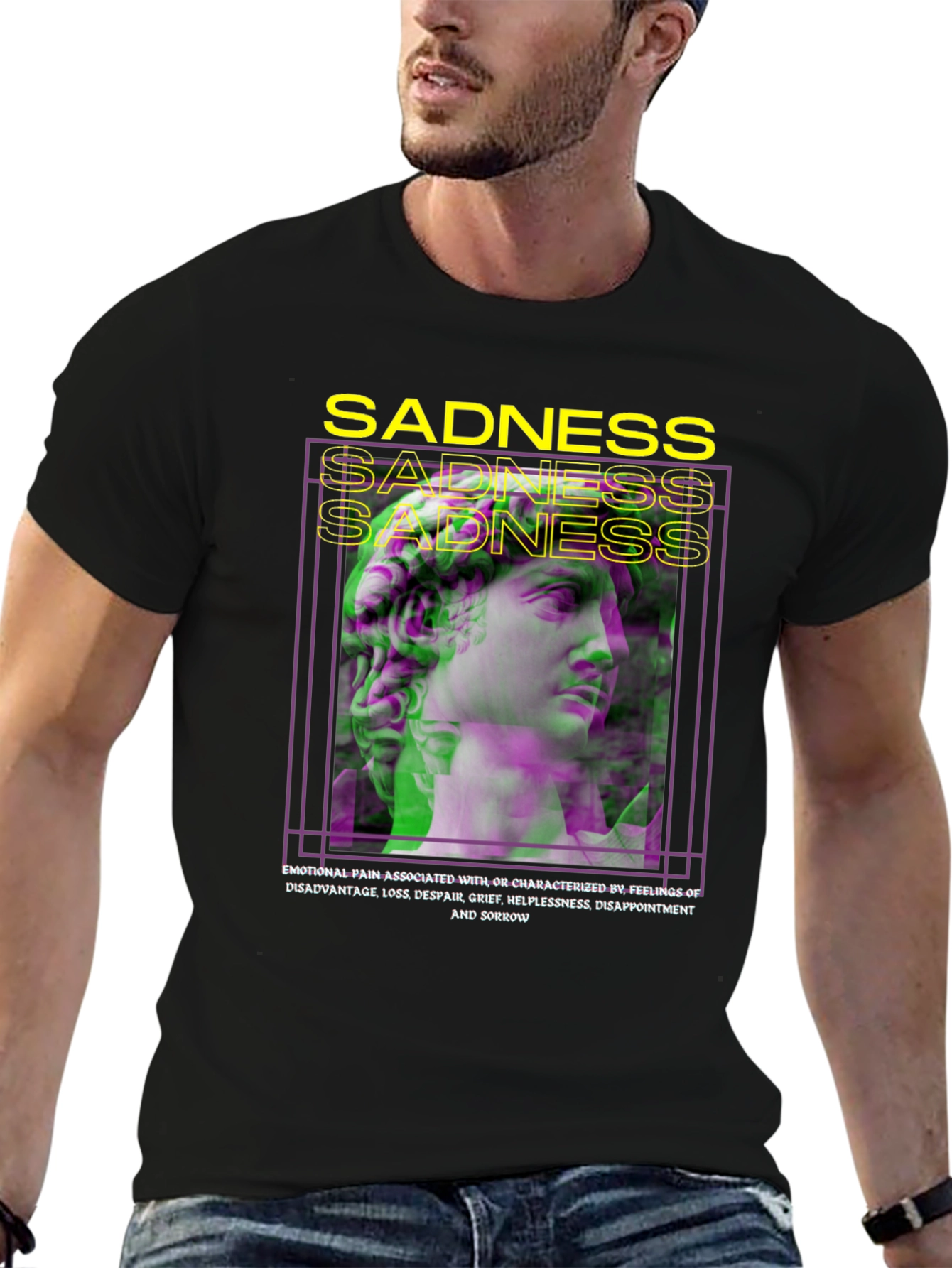 Sadness Graphic T-Shirt - Trendy Aesthetic Streetwear