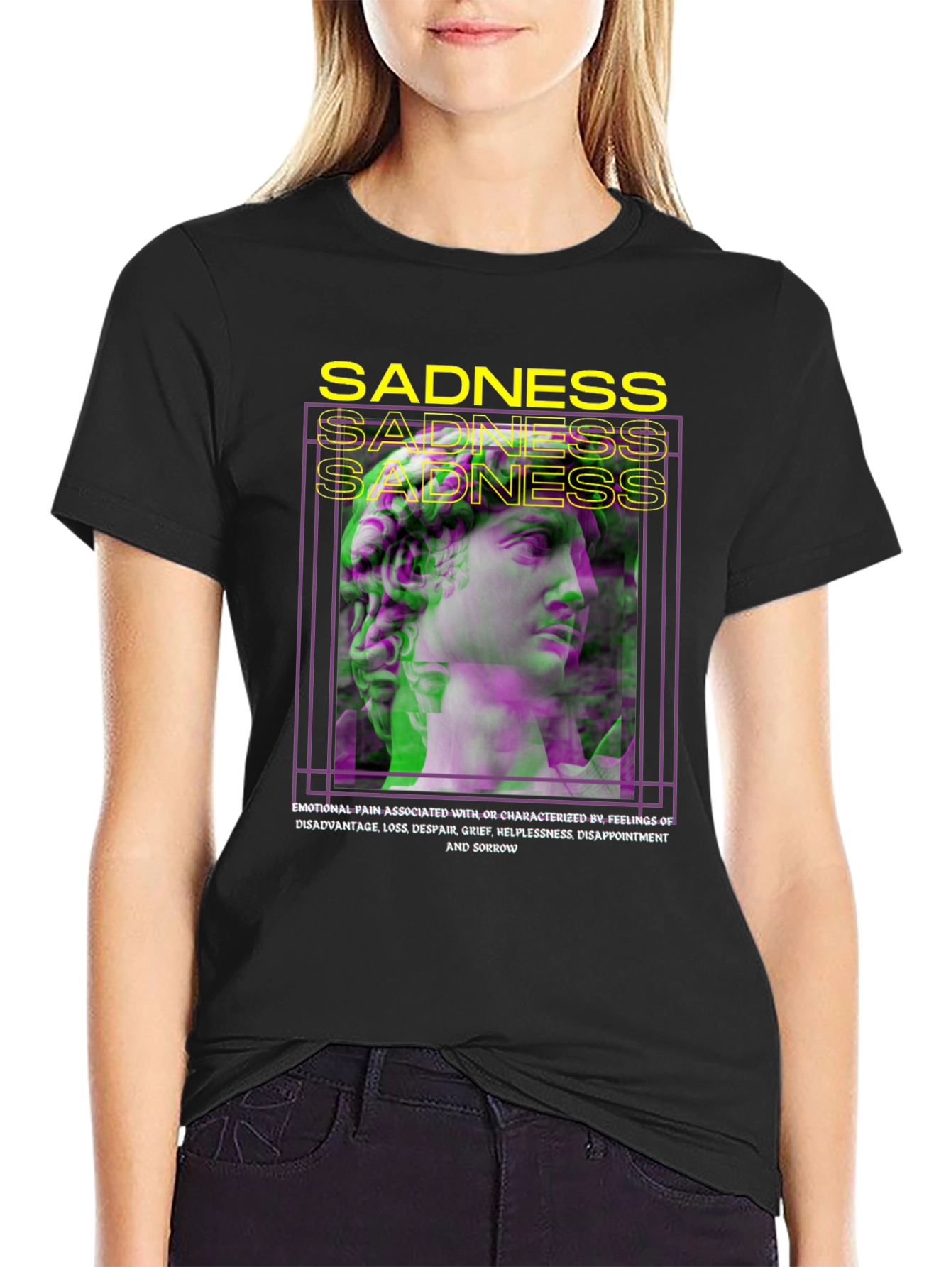 Sadness Graphic T-Shirt - Trendy Aesthetic Streetwear