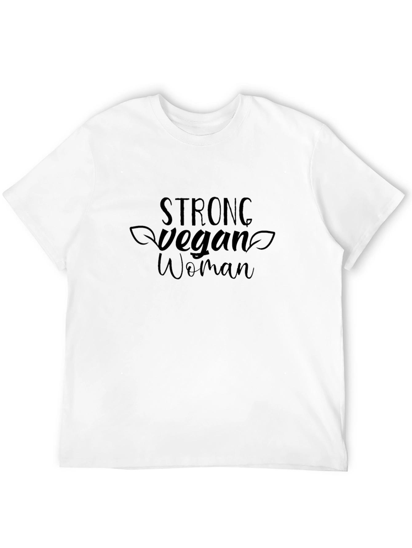 Strong Vegan Woman Graphic Tee - Black