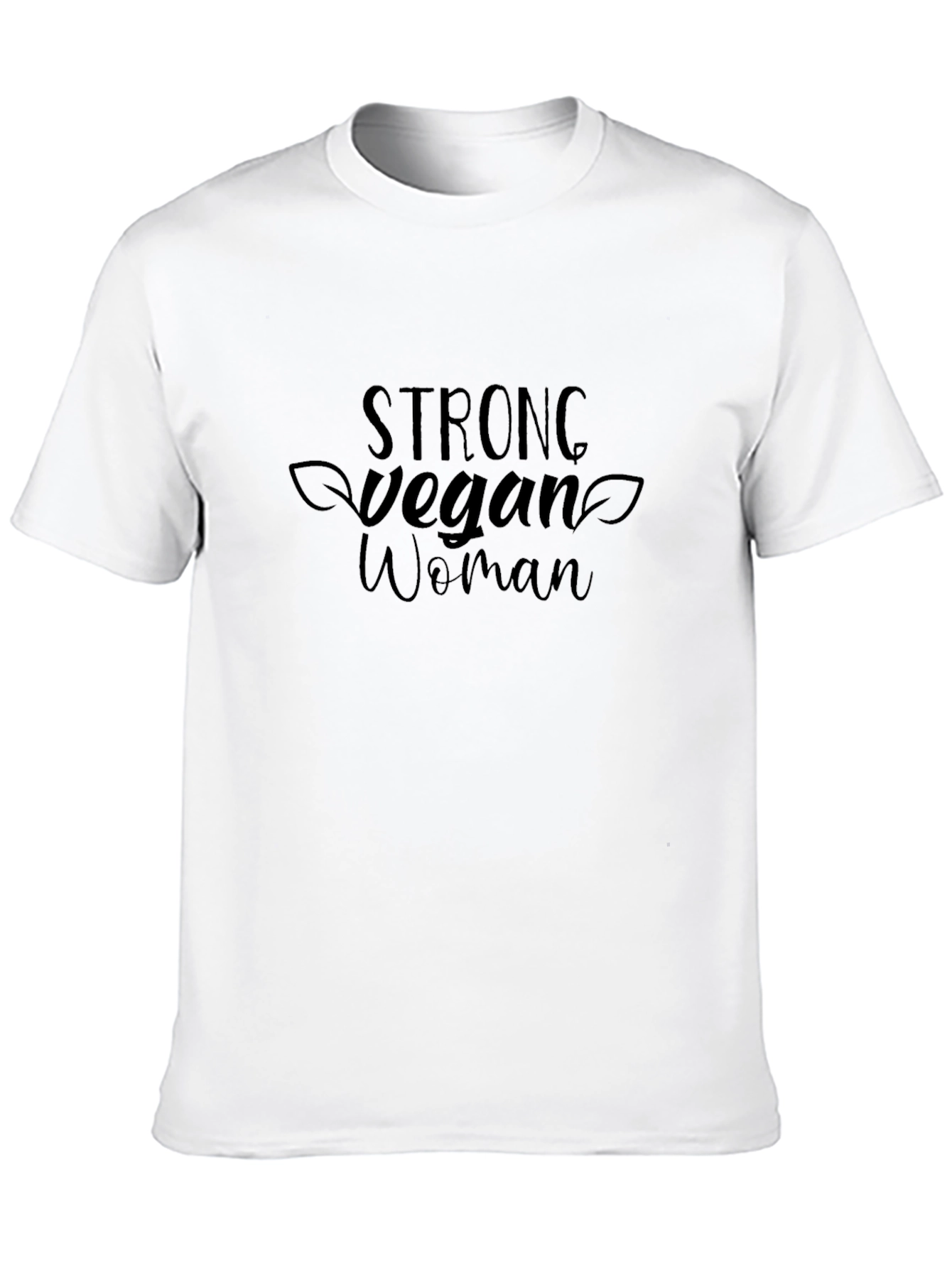 Strong Vegan Woman Graphic Tee - Black