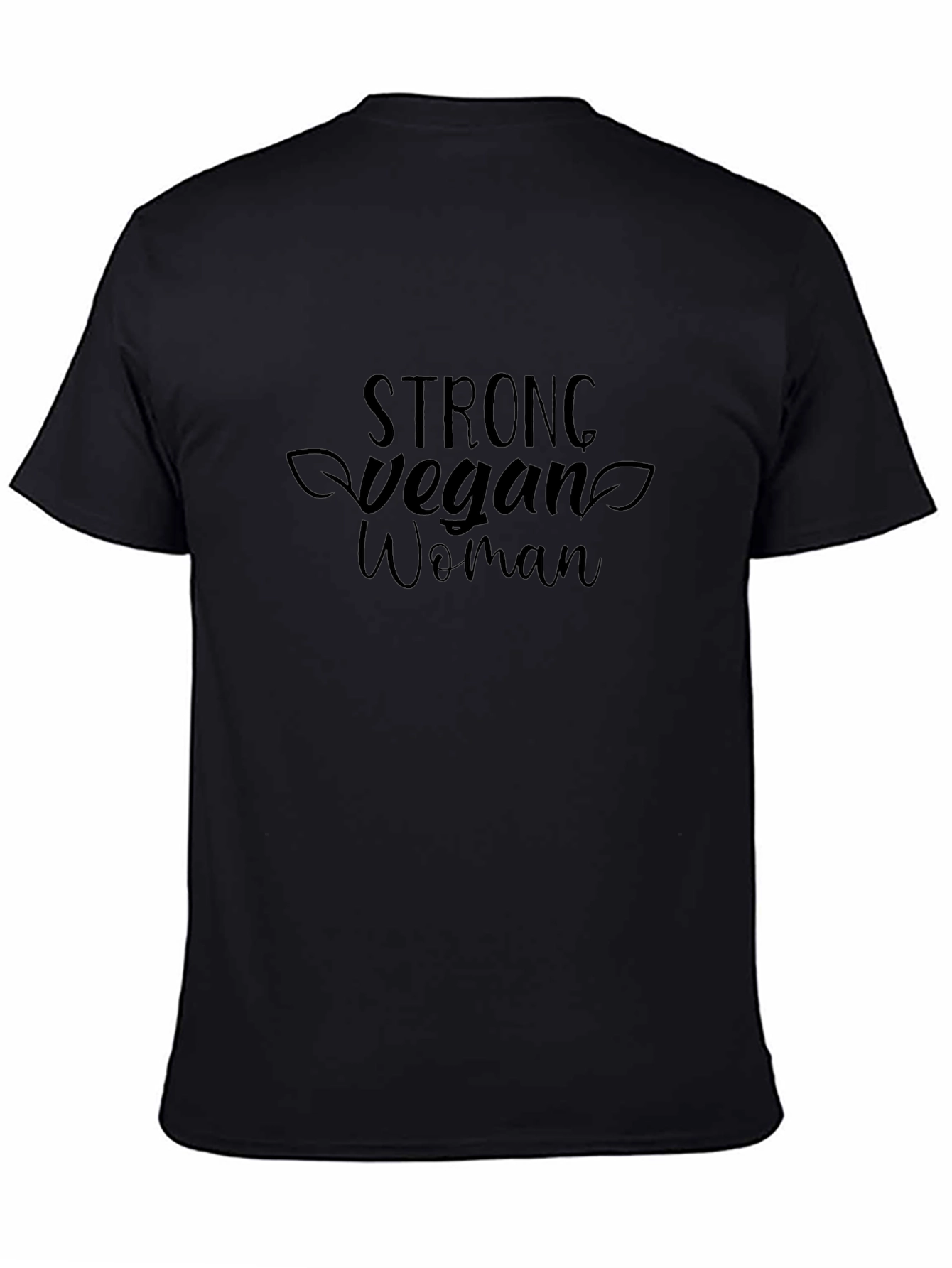 Strong Vegan Woman Graphic Tee - Black