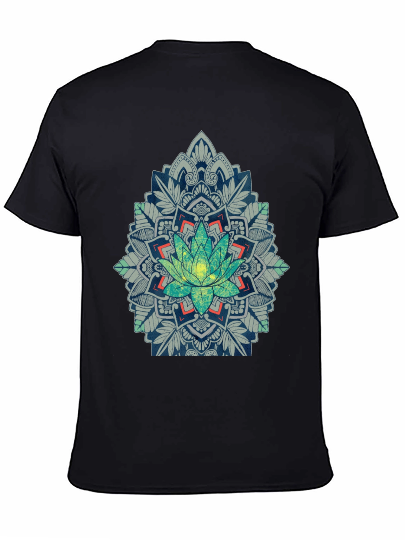 Lotus Mandala Graphic Tee - Black T-Shirt