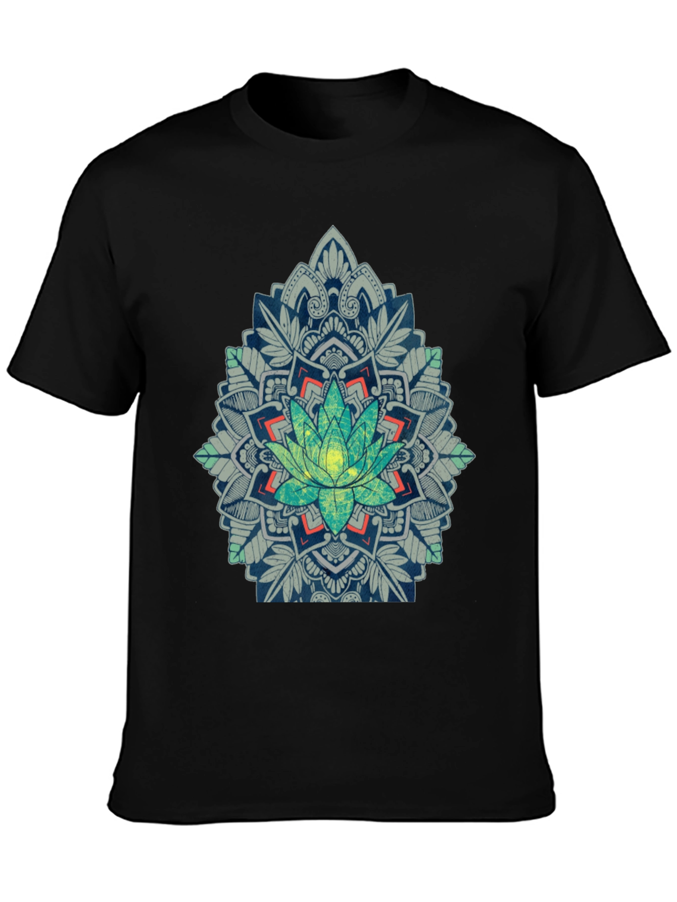 Lotus Mandala Graphic Tee - Black T-Shirt