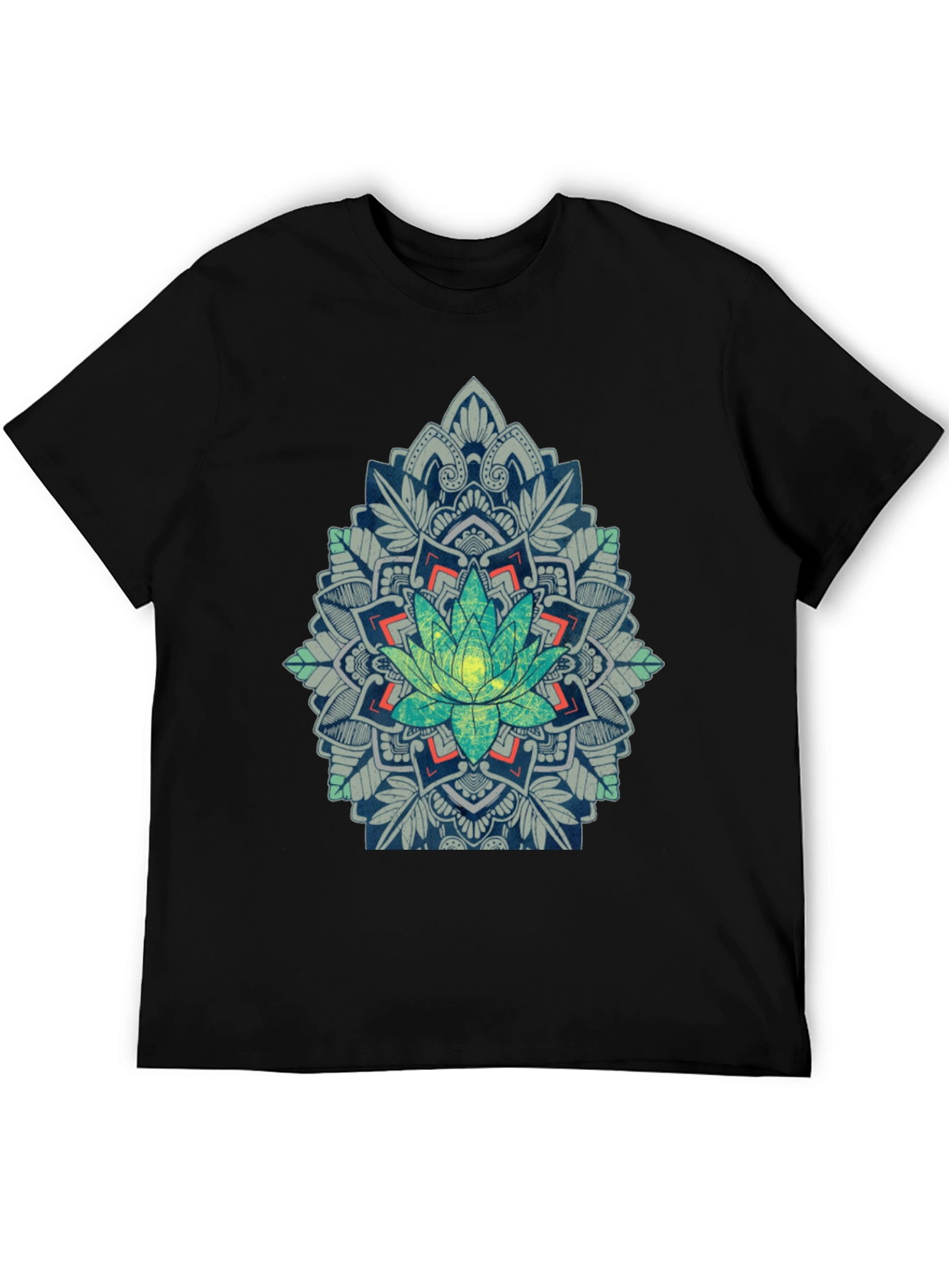 Lotus Mandala Graphic Tee - Black T-Shirt