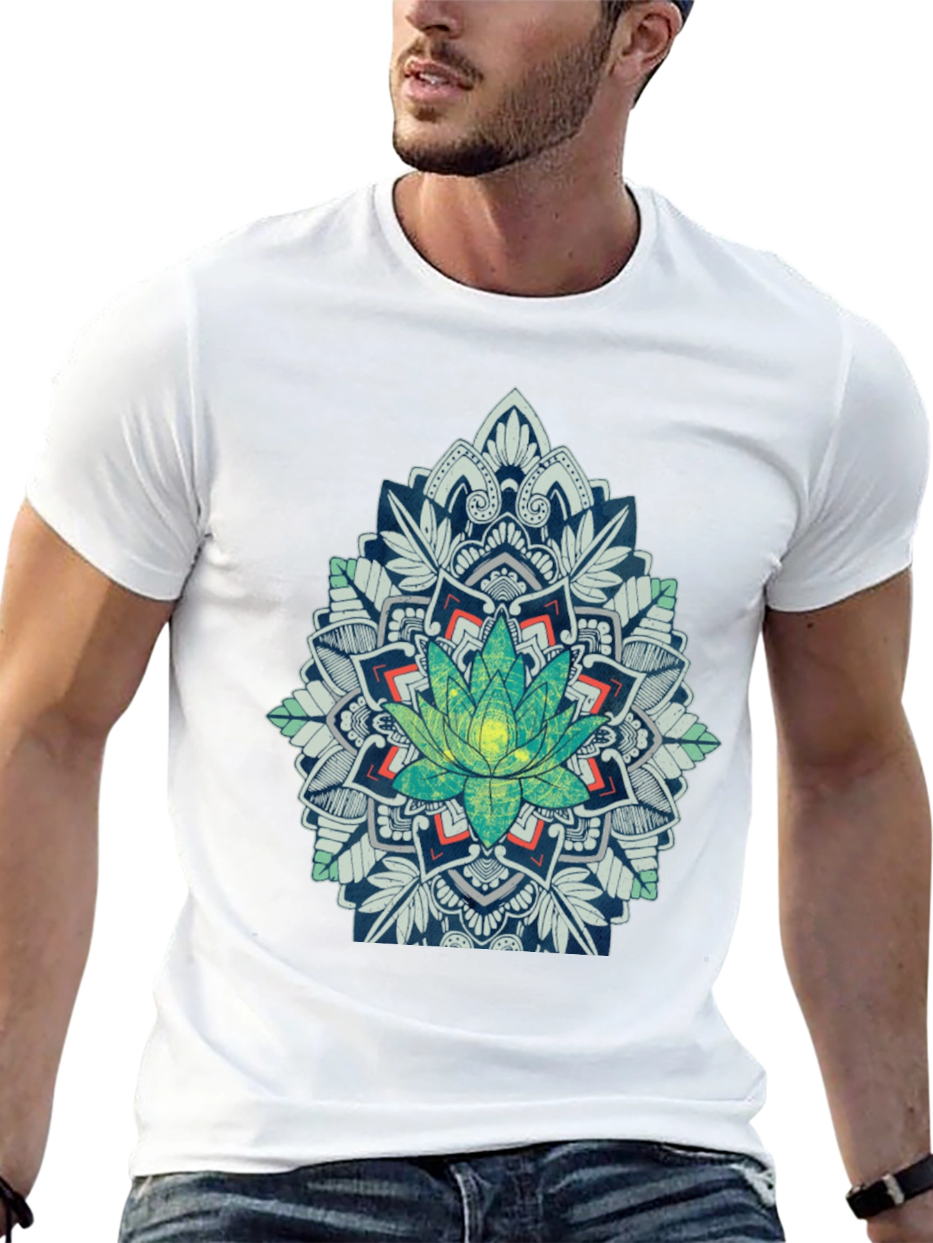 Lotus Mandala Graphic Tee - Black T-Shirt