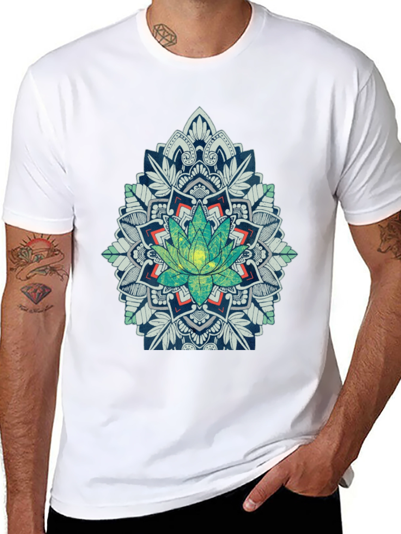 Lotus Mandala Graphic Tee - Black T-Shirt