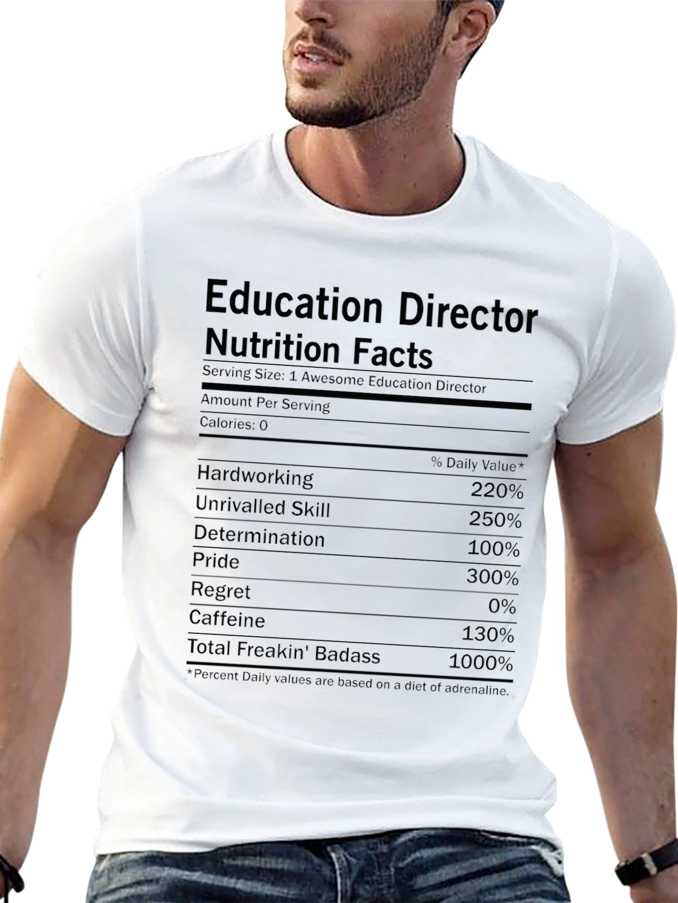 Education Director Nutrition Facts Black T-Shirt