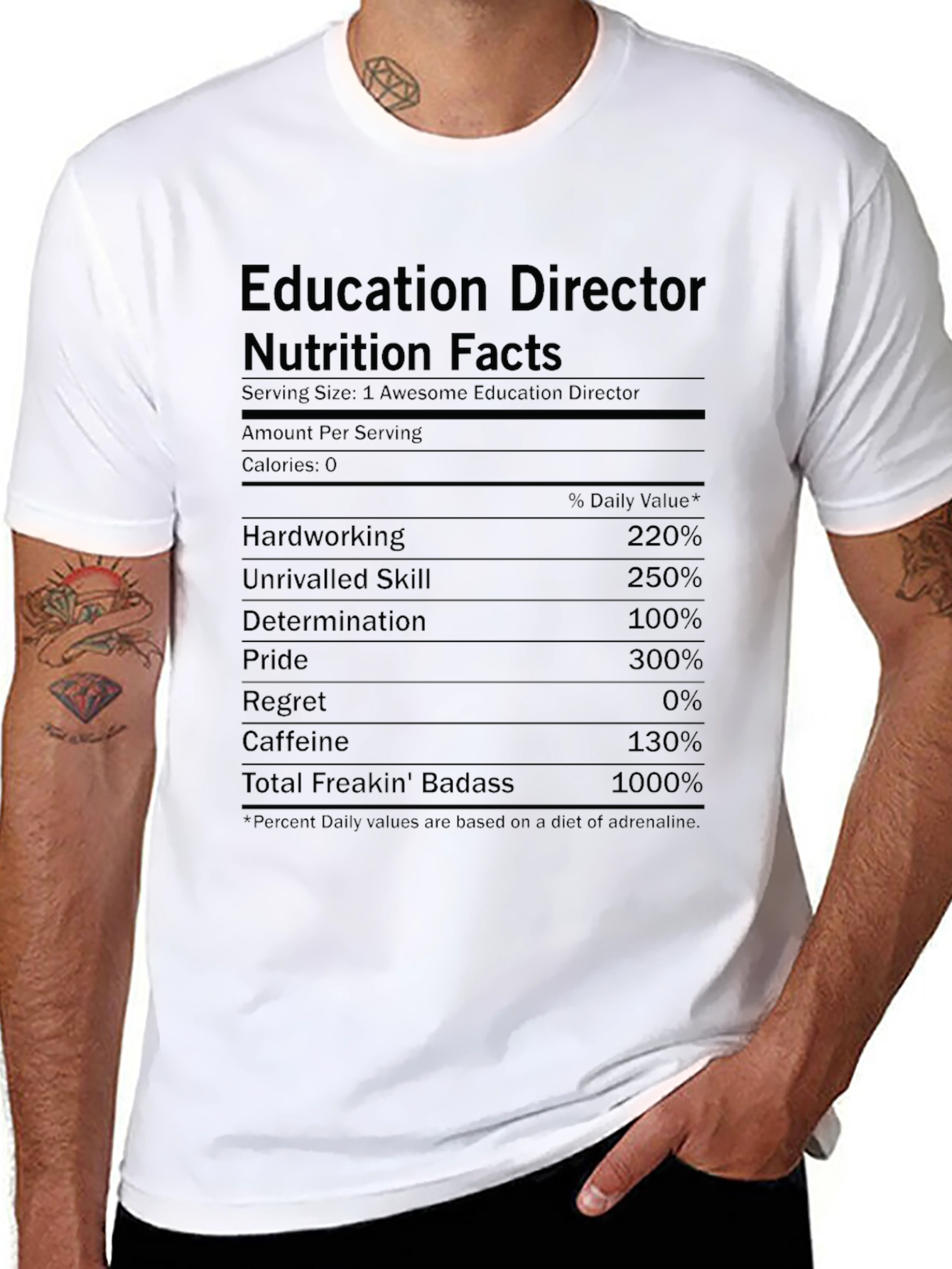 Education Director Nutrition Facts Black T-Shirt