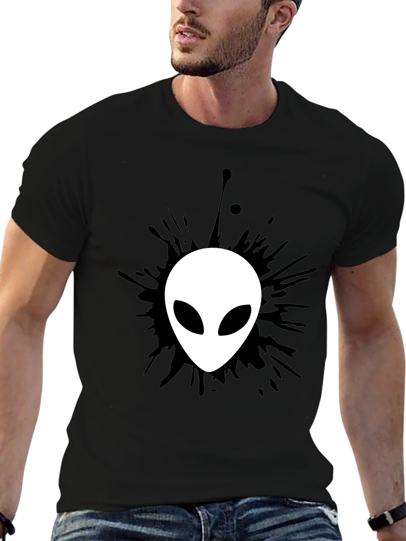 Alien Graphic Black T-Shirt - Mens Fashion