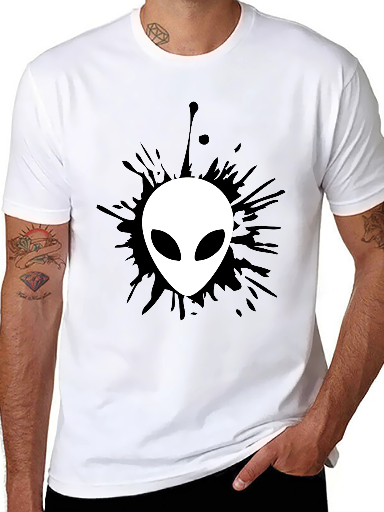 Alien Graphic Black T-Shirt - Mens Fashion