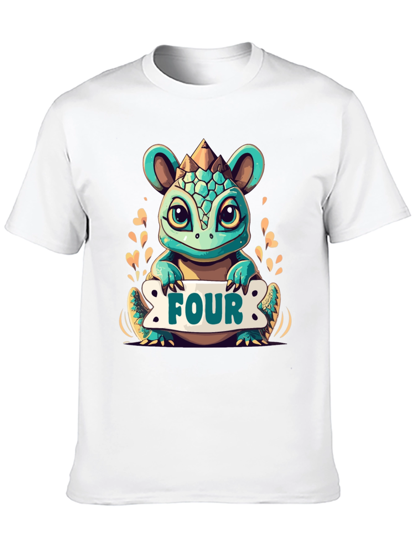 Cute 4th Birthday Dinosaur T-Shirt for Kids