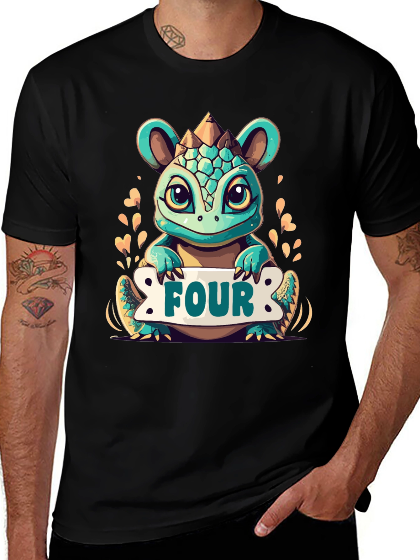 Cute 4th Birthday Dinosaur T-Shirt for Kids