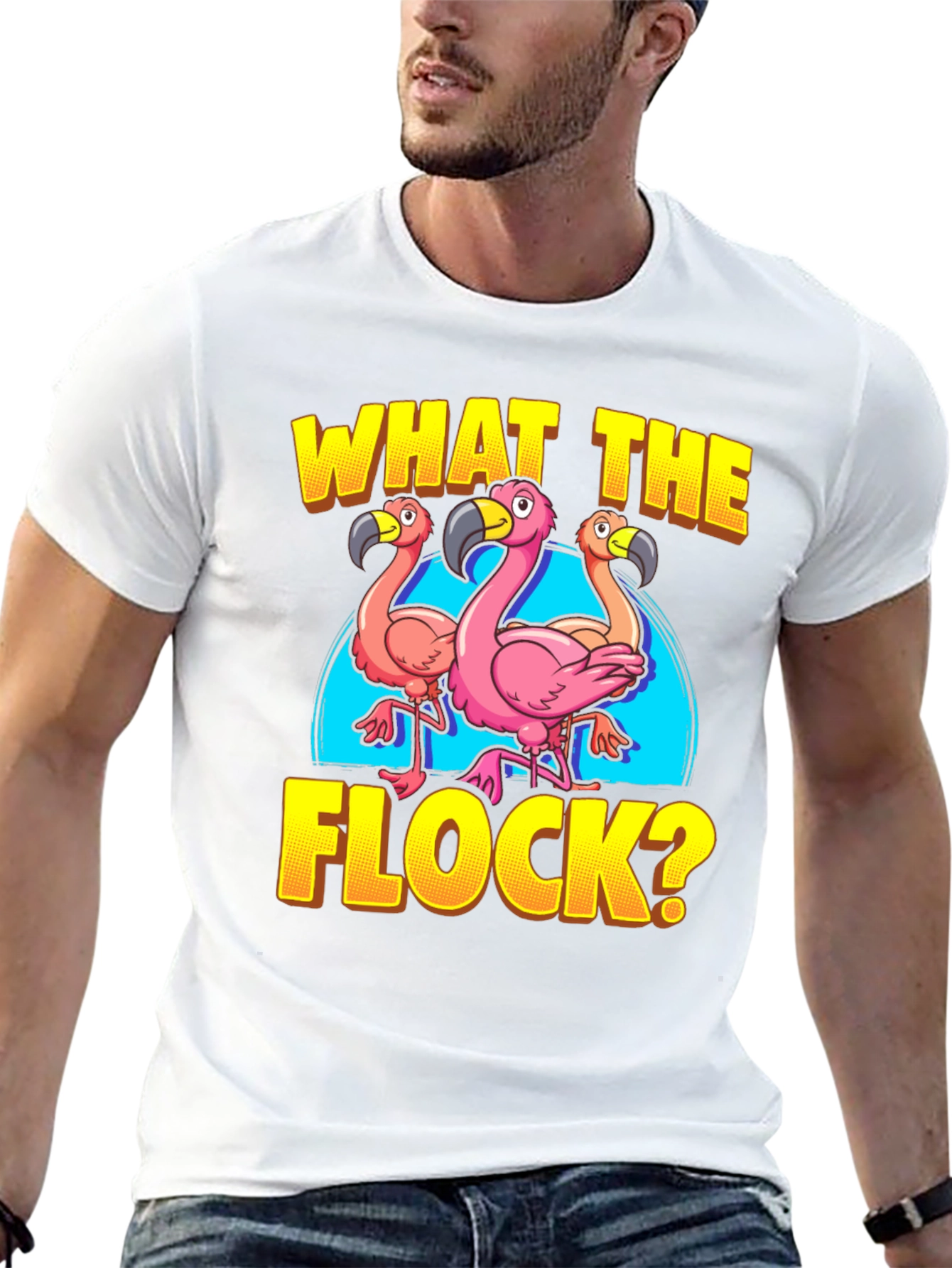 What The Flock? Flamingo Graphic Tee Shirt