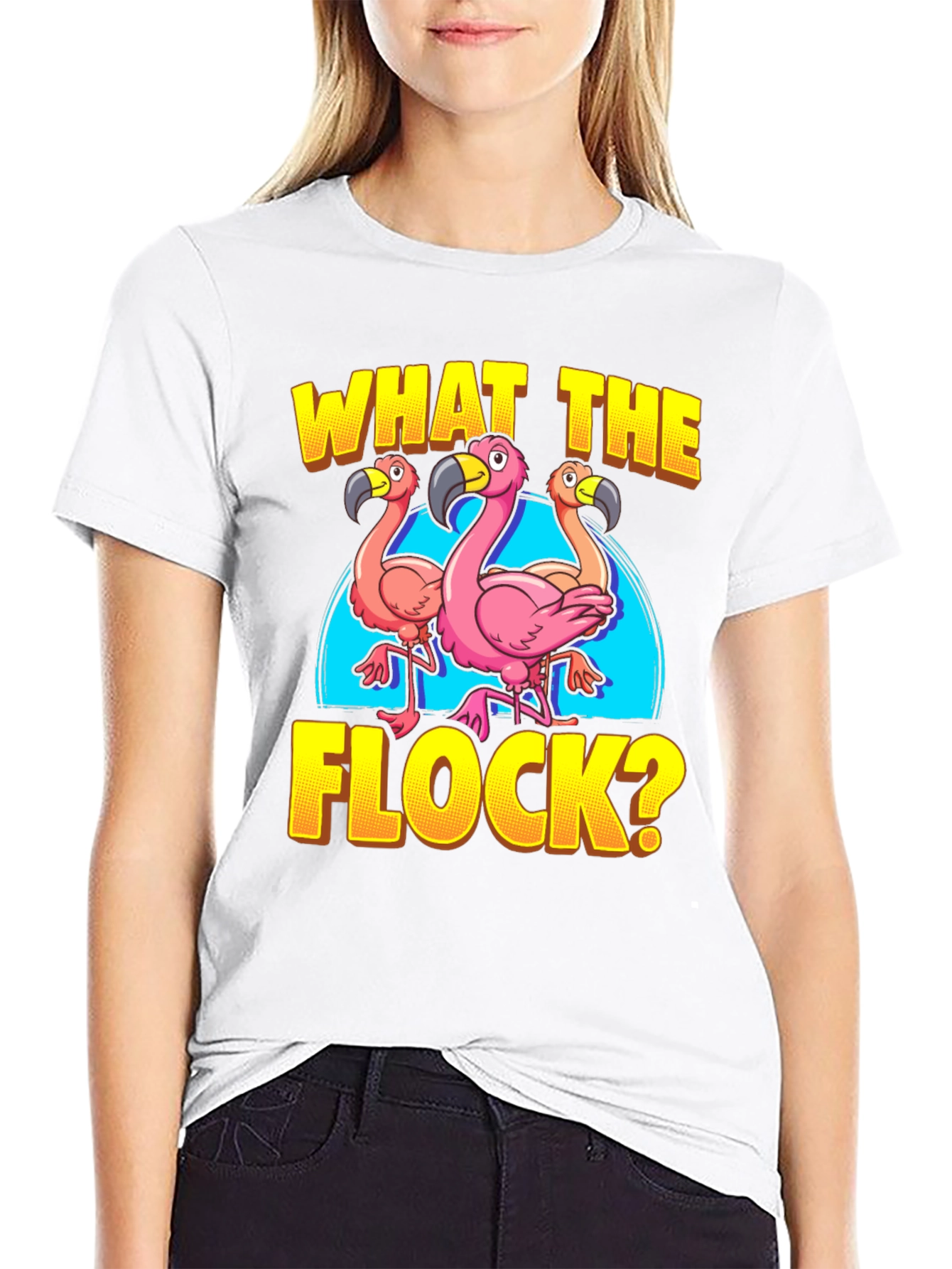 What The Flock? Flamingo Graphic Tee Shirt