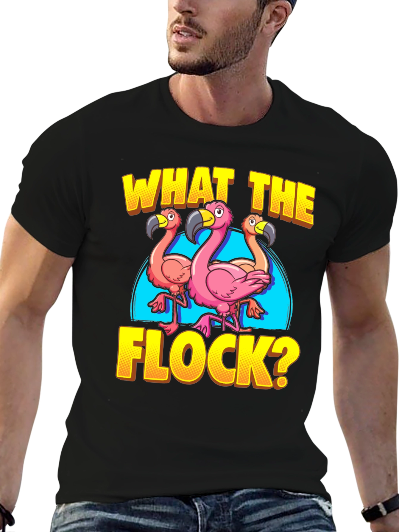 What The Flock? Flamingo Graphic Tee Shirt
