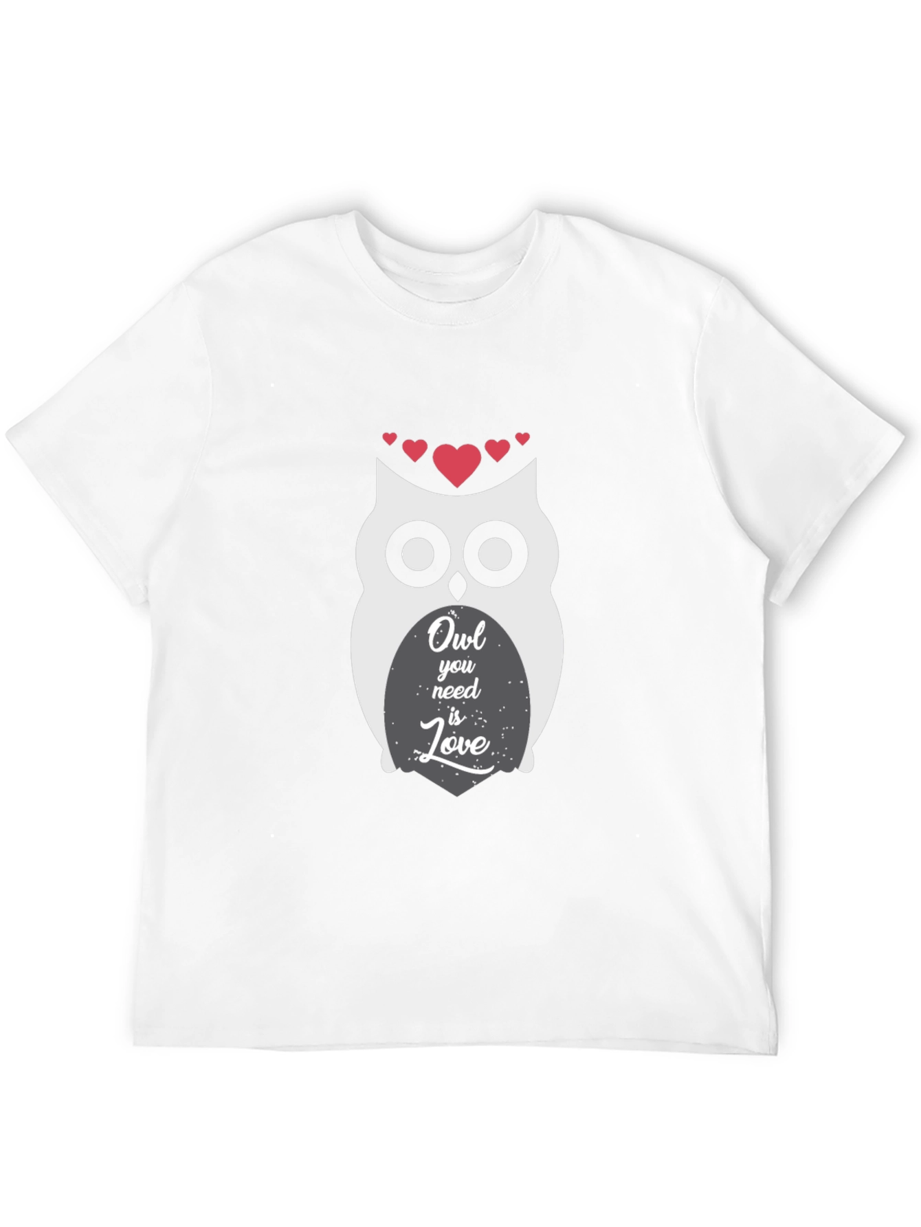 Owl You Need Is Love Graphic Print Black T-Shirt