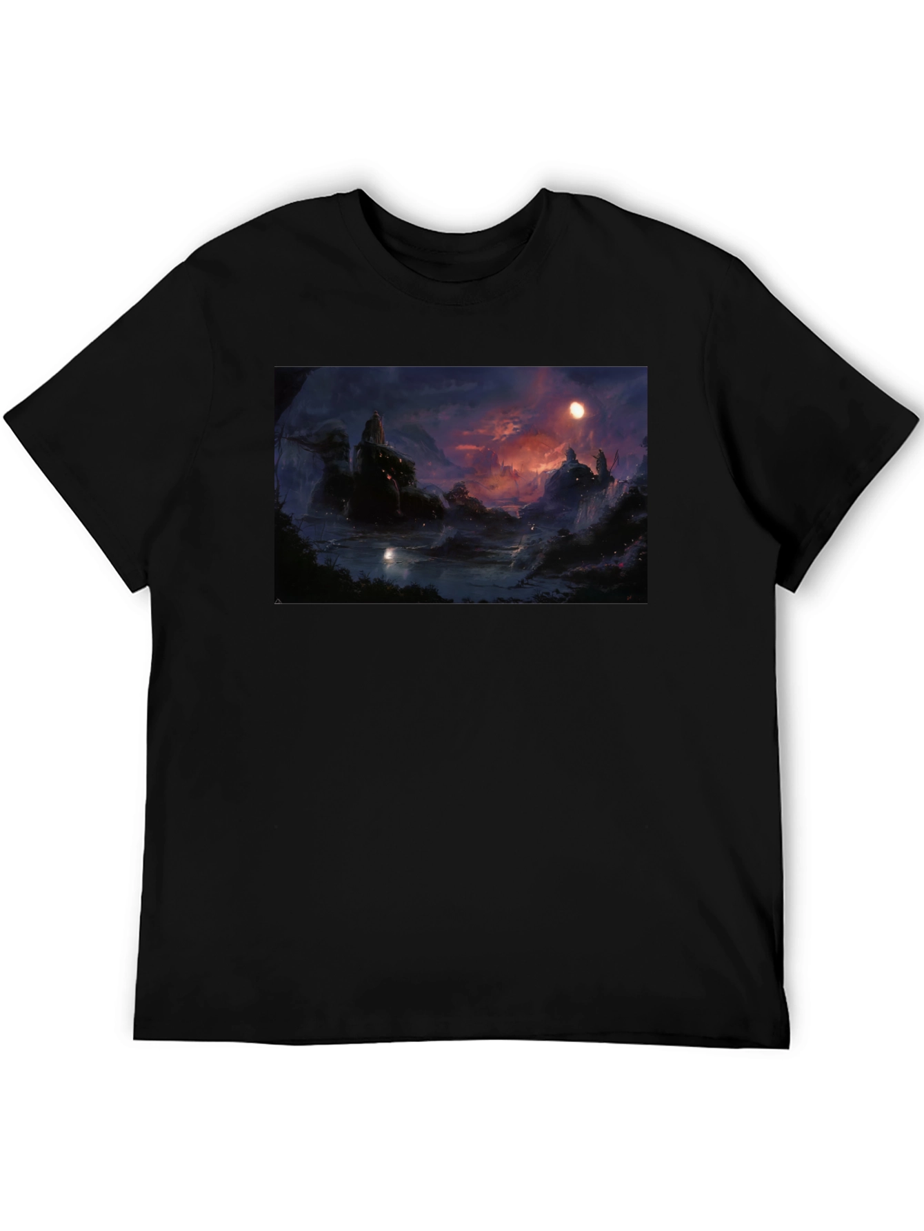 Mystic Landscape Graphic Tee - Black
