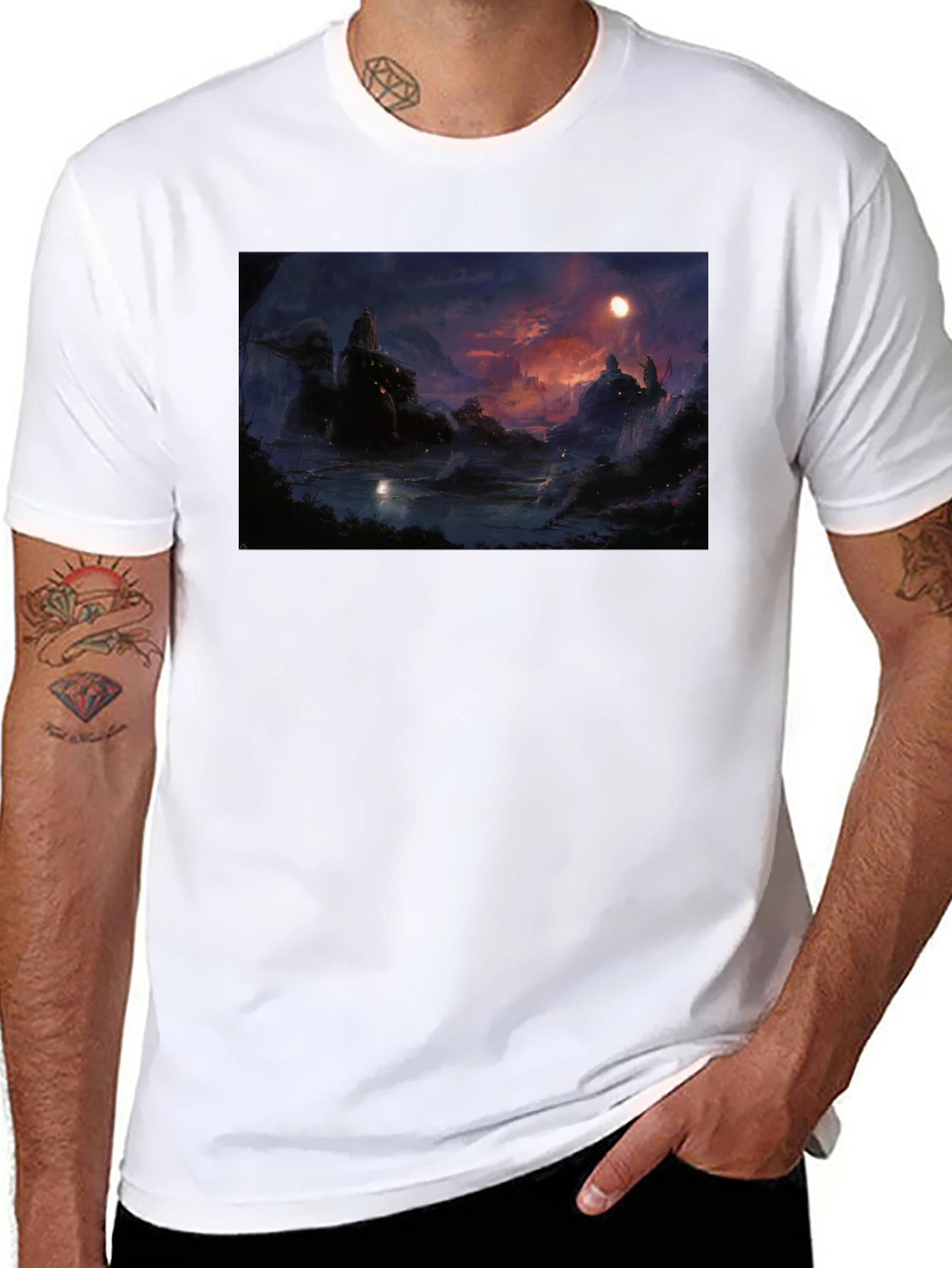 Mystic Landscape Graphic Tee - Black